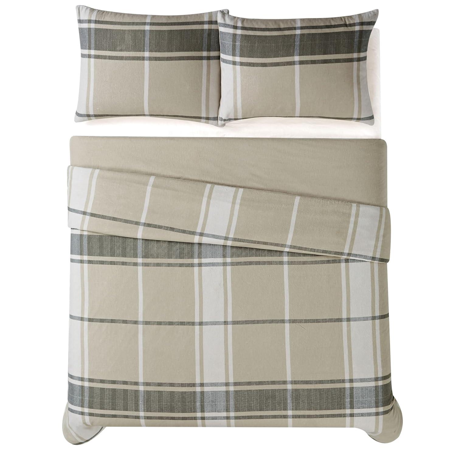 Truly Soft Khaki Standard Cotton Duvet Cover Set