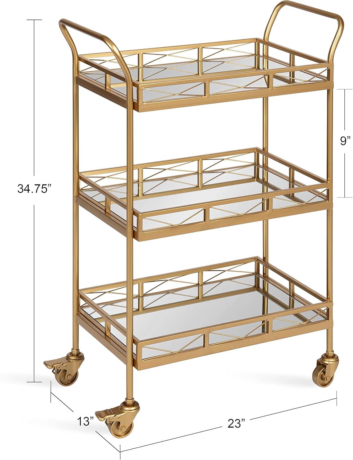 Kate and Laurel Ketia Metal Tray Bar Cart