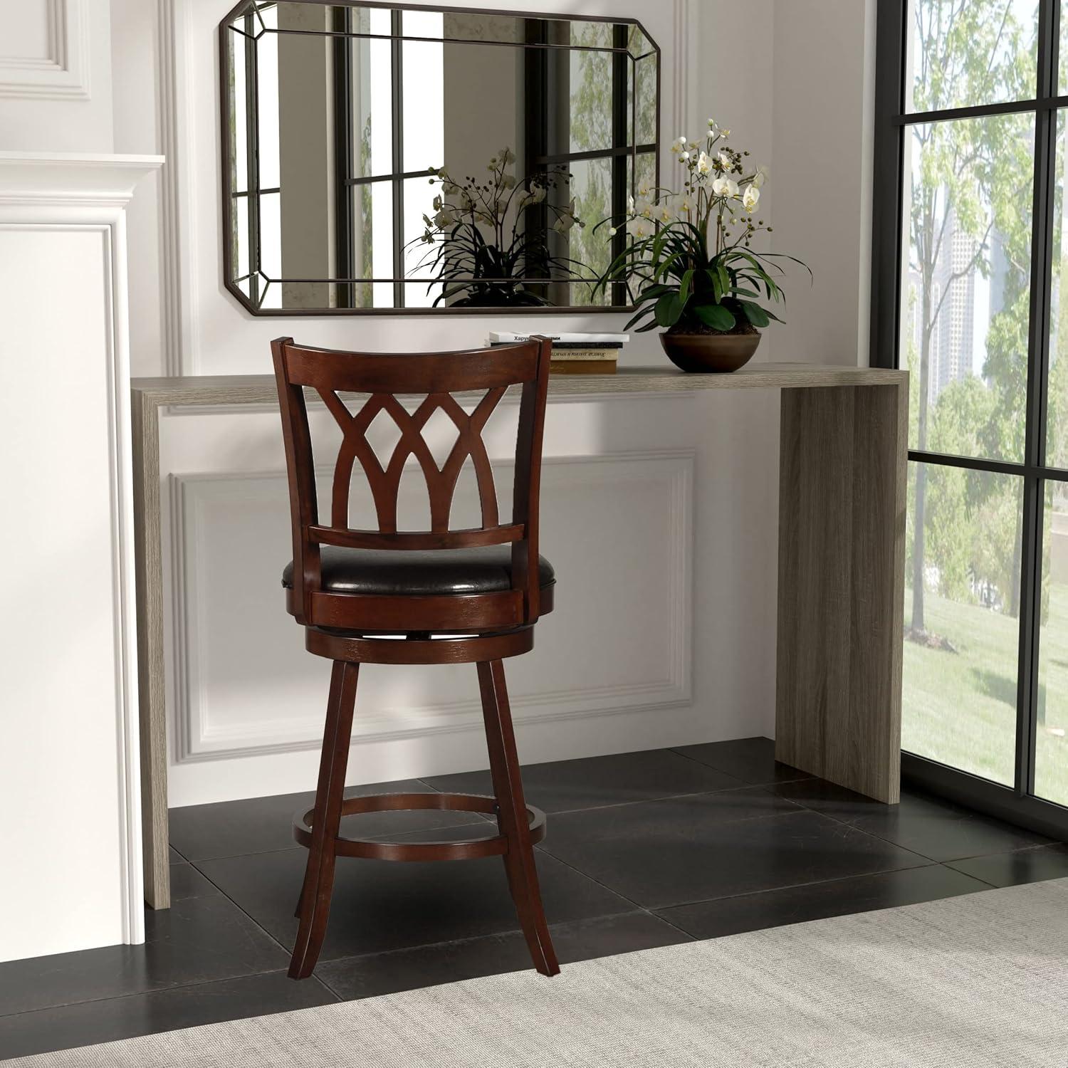 Hillsdale Tateswood 46.75" Wood Transitional Bar Stool in Cherry