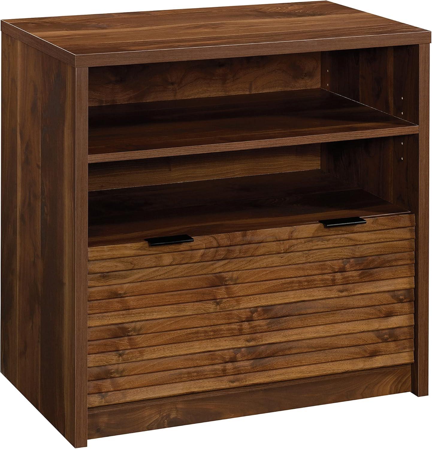 Grand Walnut 4-Drawer Lockable Lateral Filing Cabinet