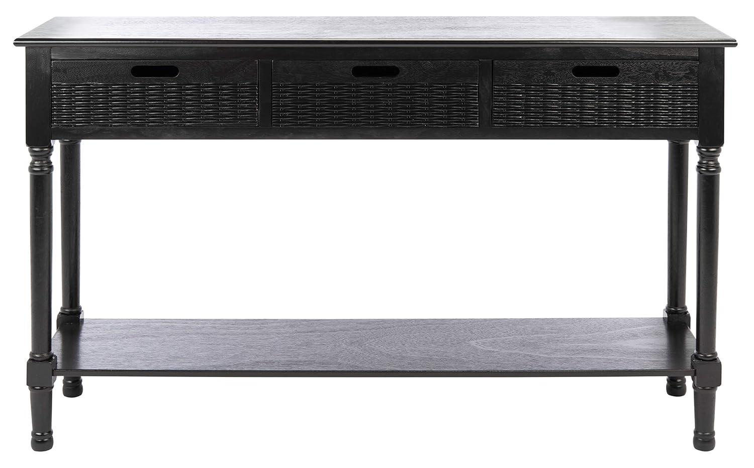 Landers 3 Drawer Console Table - CNS5711B - Black - Safavieh
