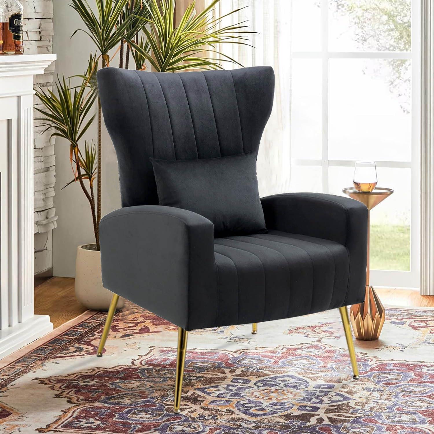 Mercer41 Upholstered Velvet Armchair (Set of 2)