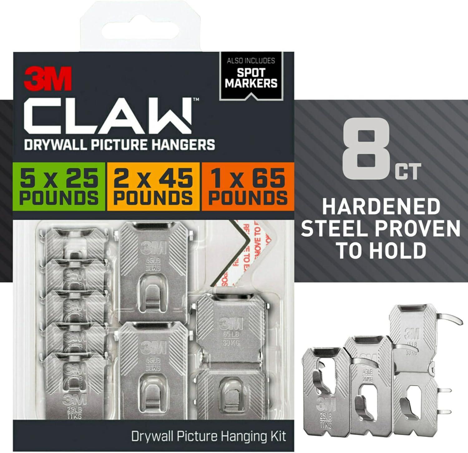 3M Claw Heavy Duty Drywall Picture Hanger Kit with Spot Markers