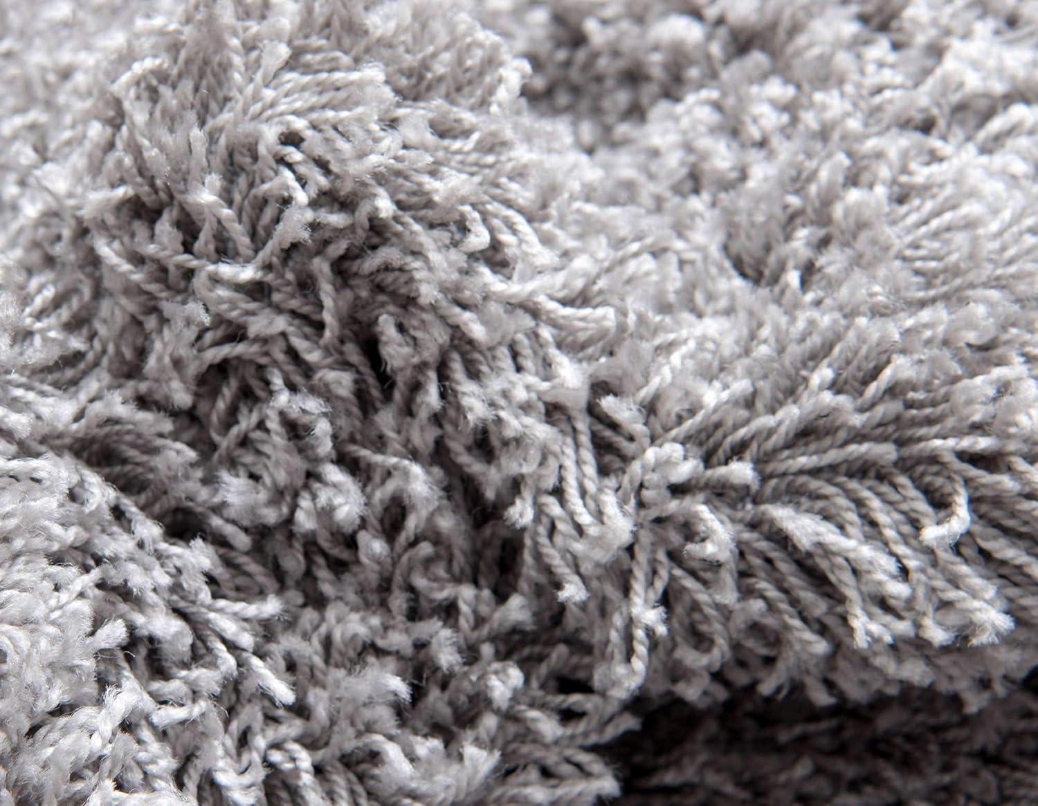 Unique Loom 2' 7 x 10' 0 Solid Shag Cloud Gray Area Rug