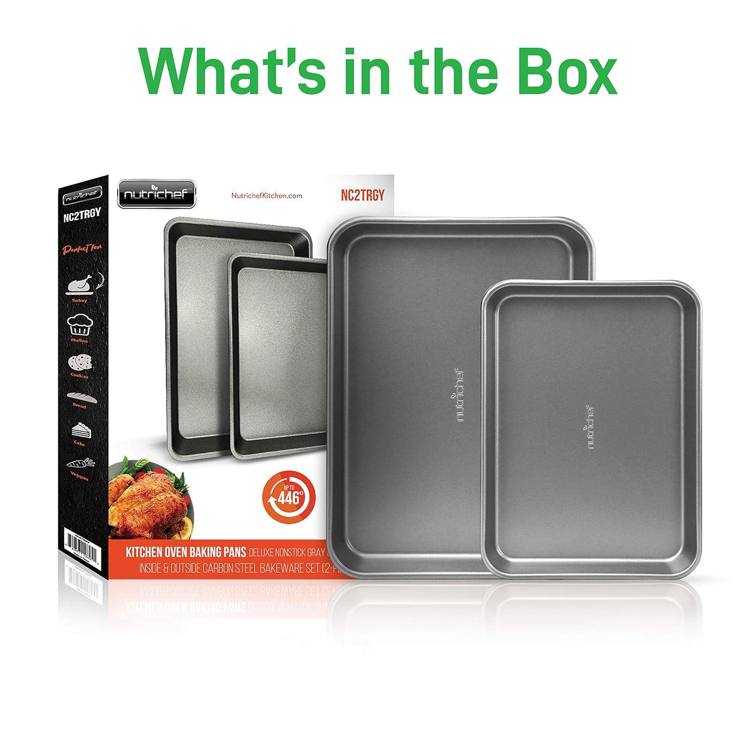 NutriChef NutriChef Non-Stick Steel 2 Piece Baking Sheet Set
