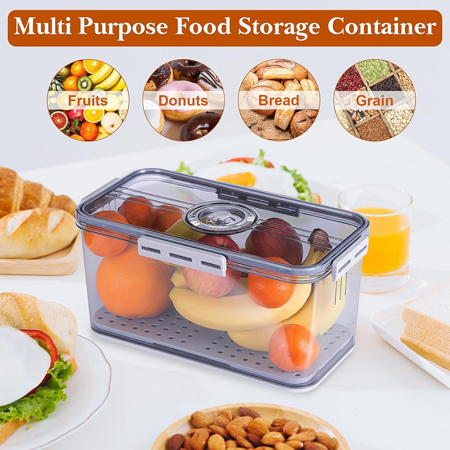 Rebrilliant Bread Box Bread Boxes for Kitchen Counter Airtight, Time Recording Bread Storage