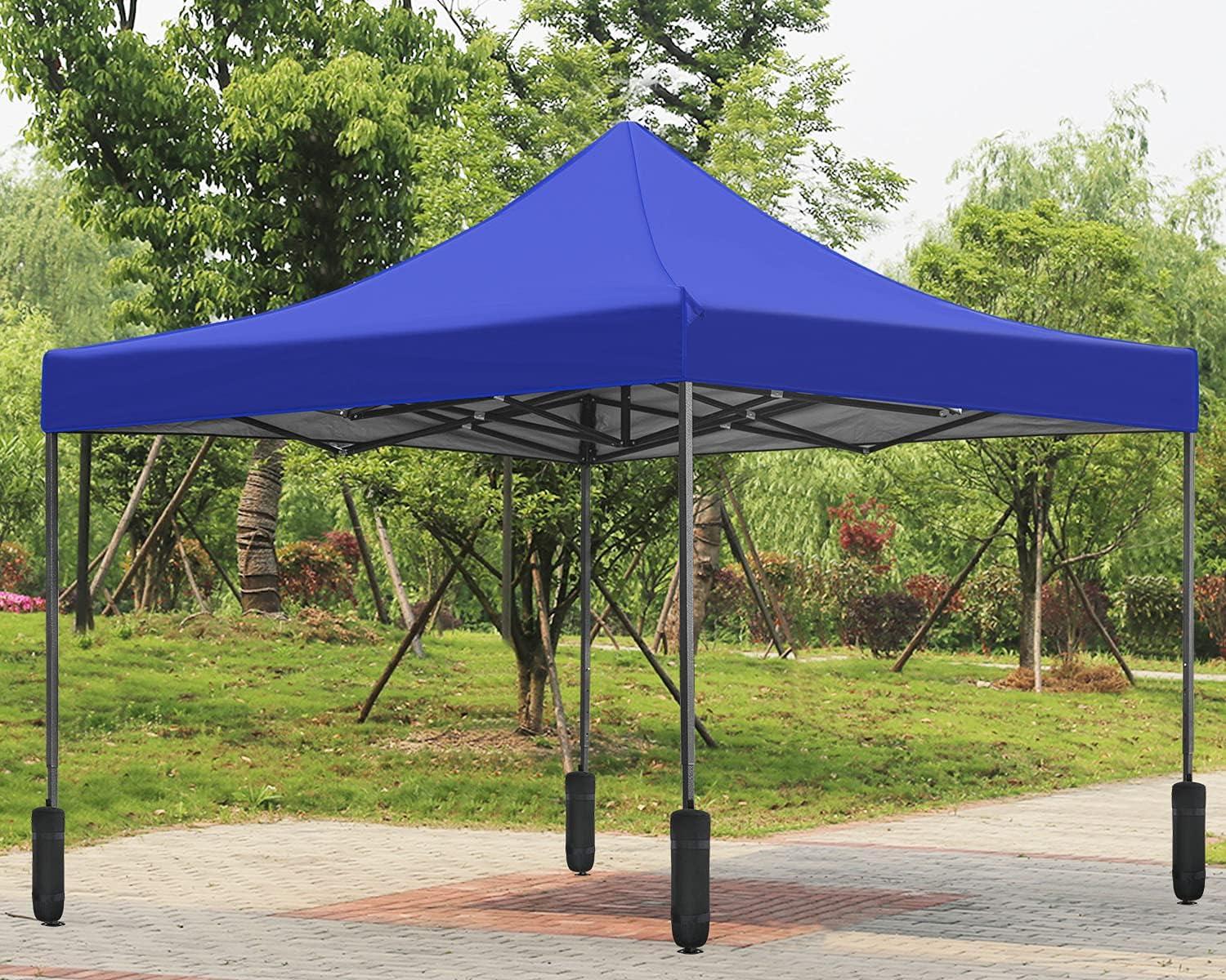 FDW Pop Up Canopy Tent 9.8x9.8, Anti-UV, Straight Leg and Easy up Sun Shelter for Parties, Camping with Portable Bag, 4 Sand Bags