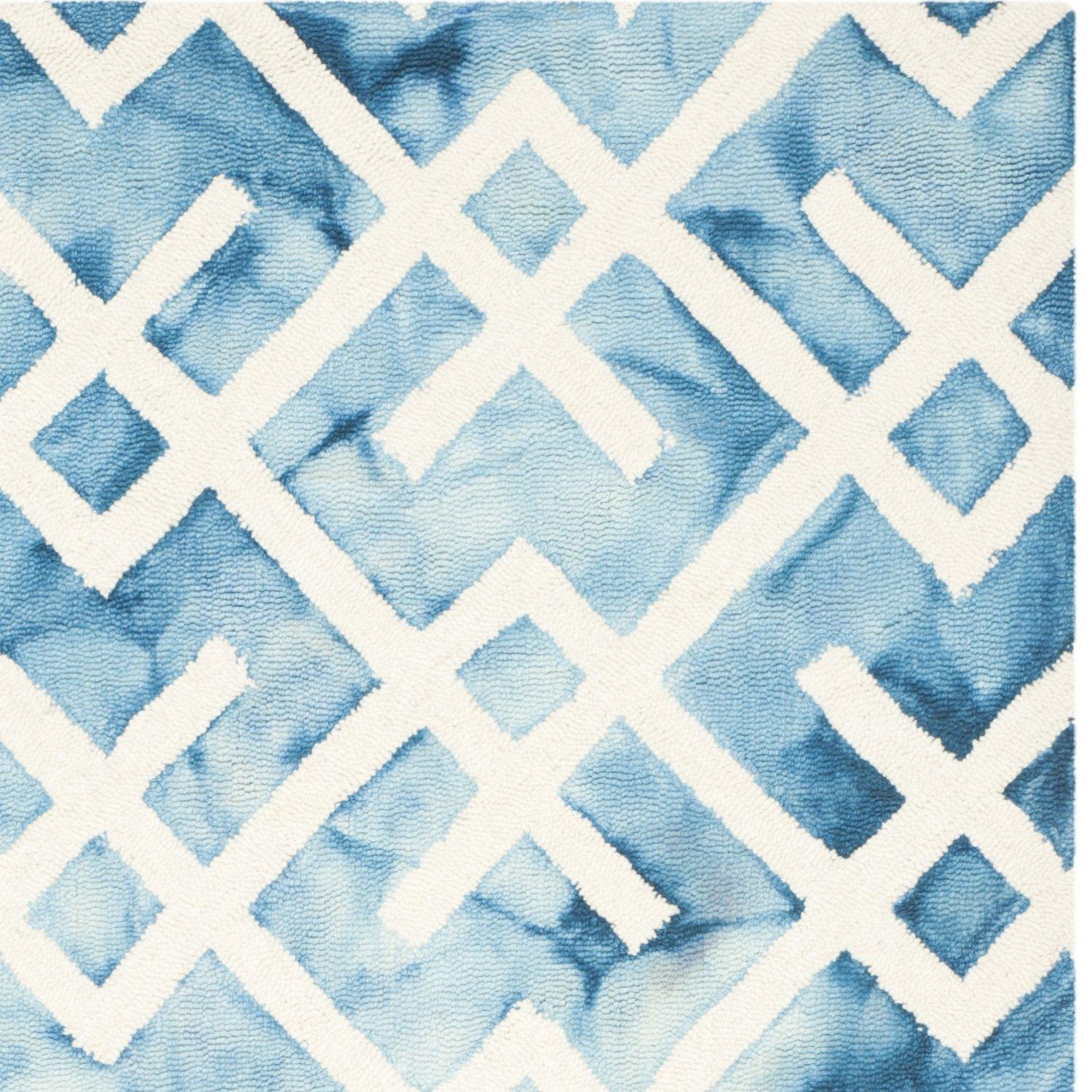 Dip Dye DDY677 Hand Tufted Indoor Area Rug - Blue/Ivory - 4'x6' - Safavieh