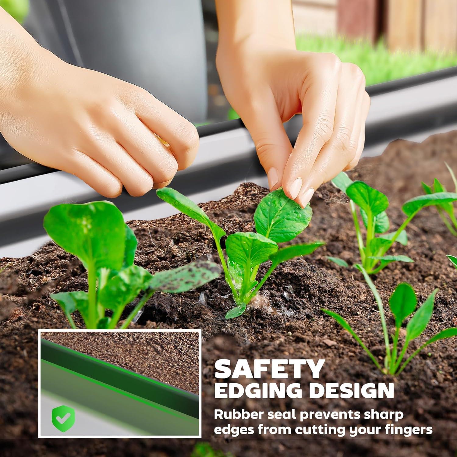 Outsunny 2PCS Galvanized Raised Garden Bed, 7' x 3' x 1' Raised Beds for Gardening with Metal Plant Stakes, Silver