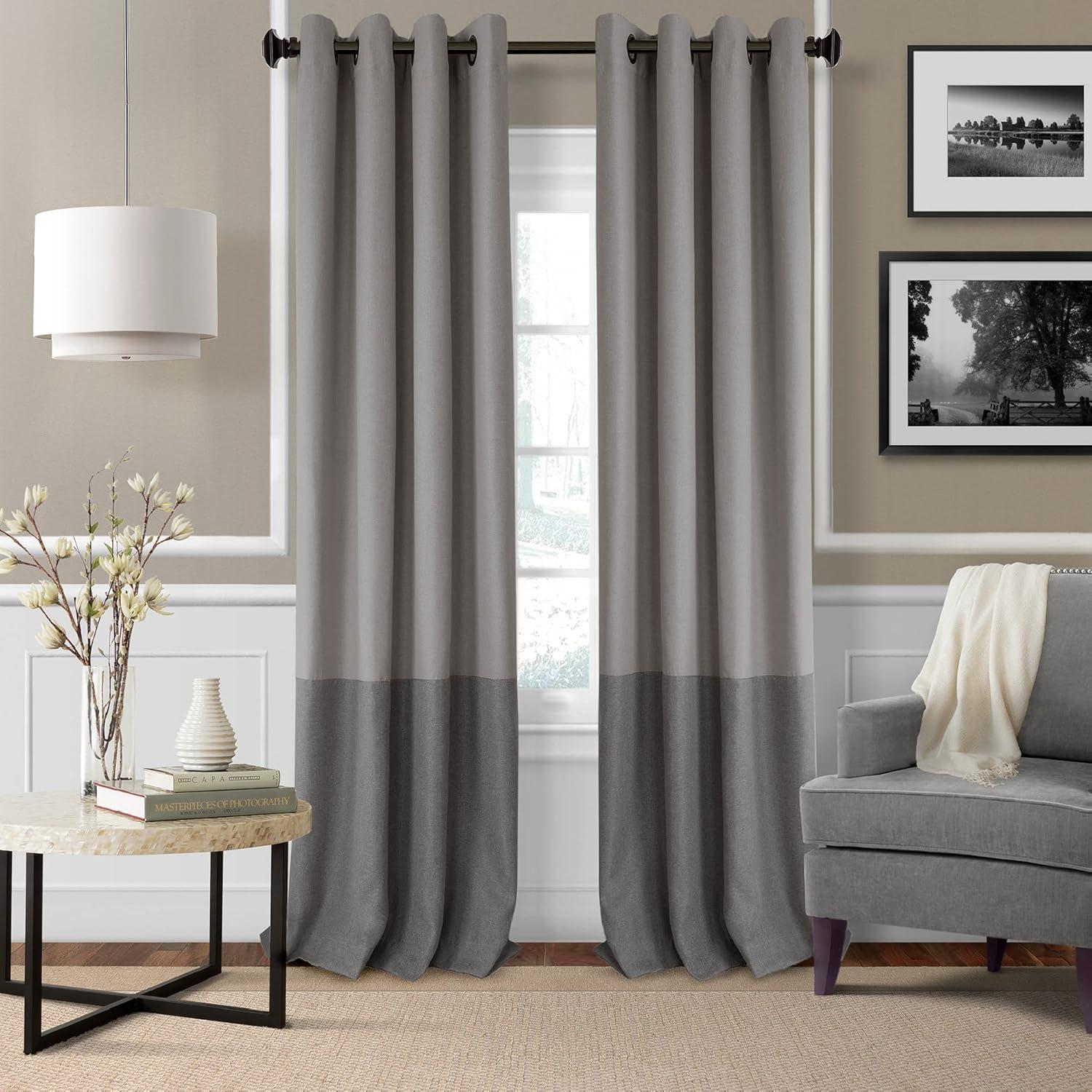 Elrene Braiden Color Block Single Blackout Window Curtain Panel - Elrene Home Fashions