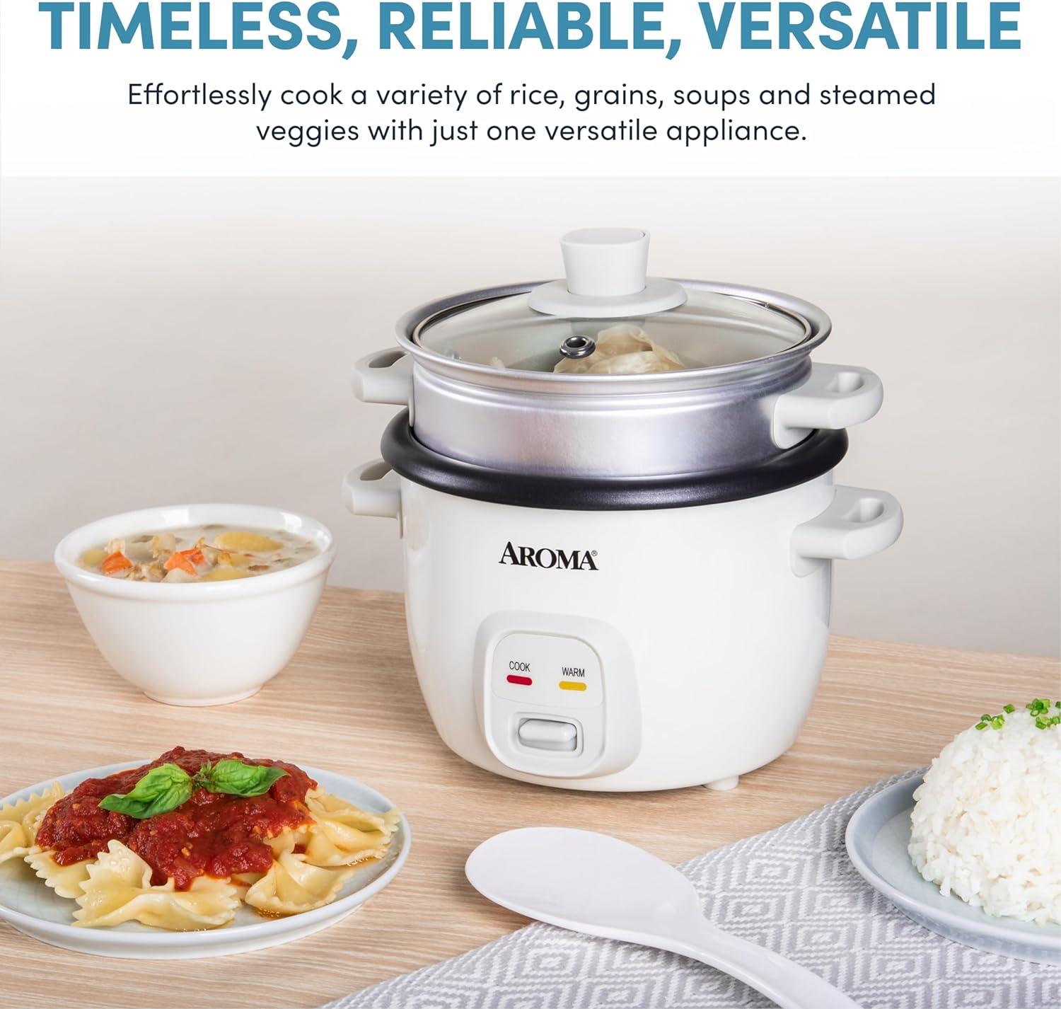 Aroma AROMA Mini Rice Cooker, 2-Cup (Uncooked) / 4-Cup (Cooked), 1.5 Qt