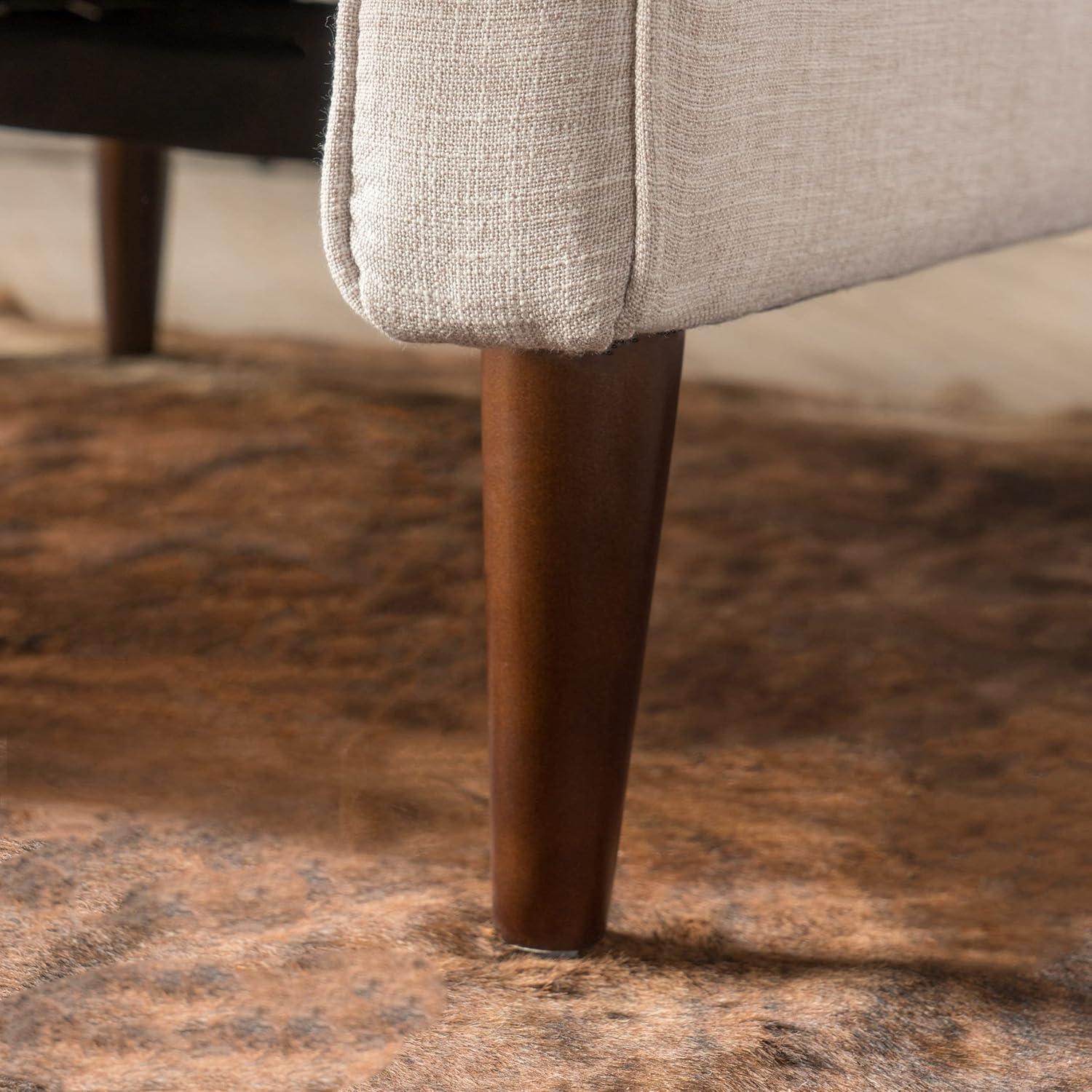 Mervynn Mid-Century Recliner Cream - Christopher Knight Home: Tufted Back, Beech Wood Legs, Polyester Upholstery