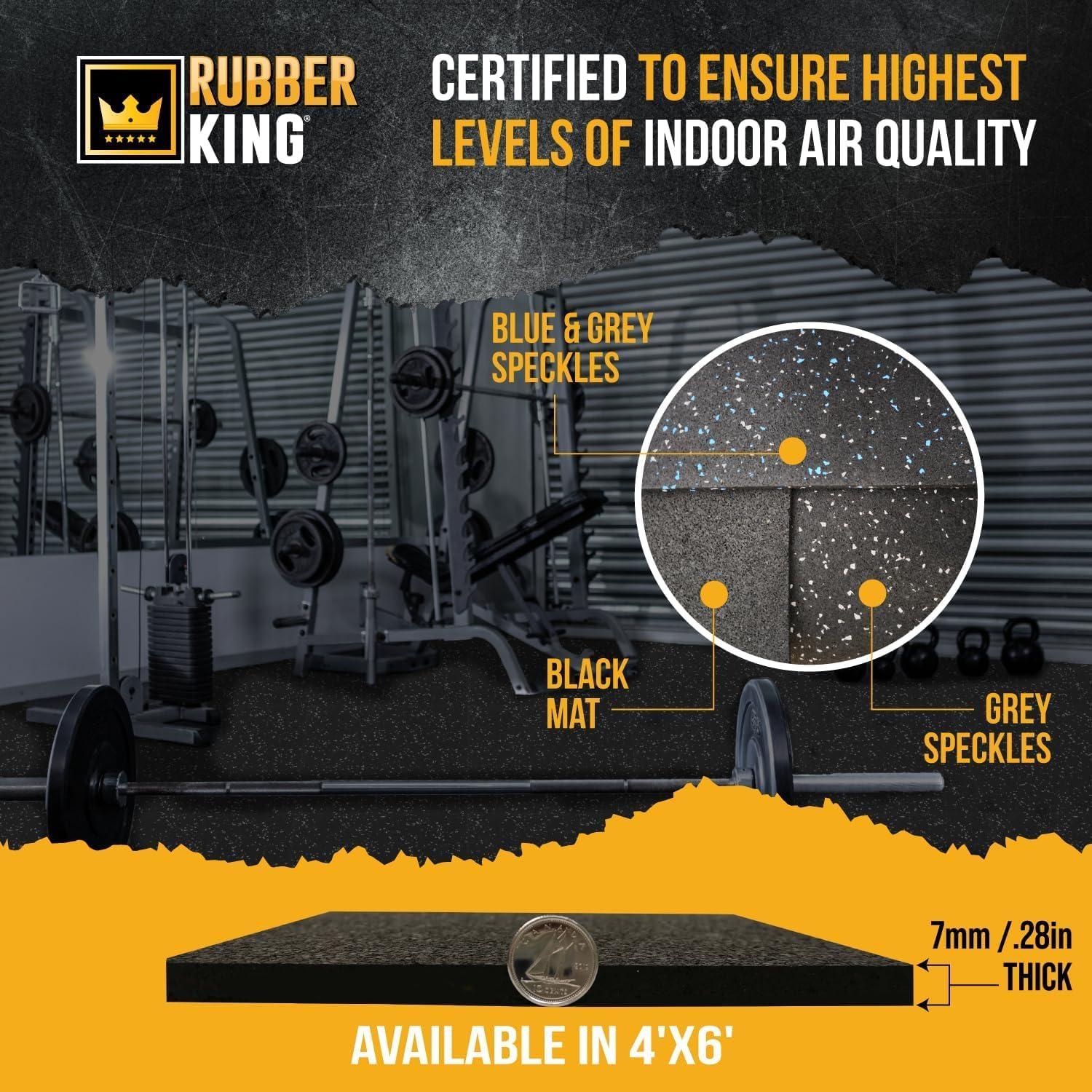 3 ft. x 4 ft. x 0.196 in. Black Rubber Fitness Utility Mat (12 sq. ft.)