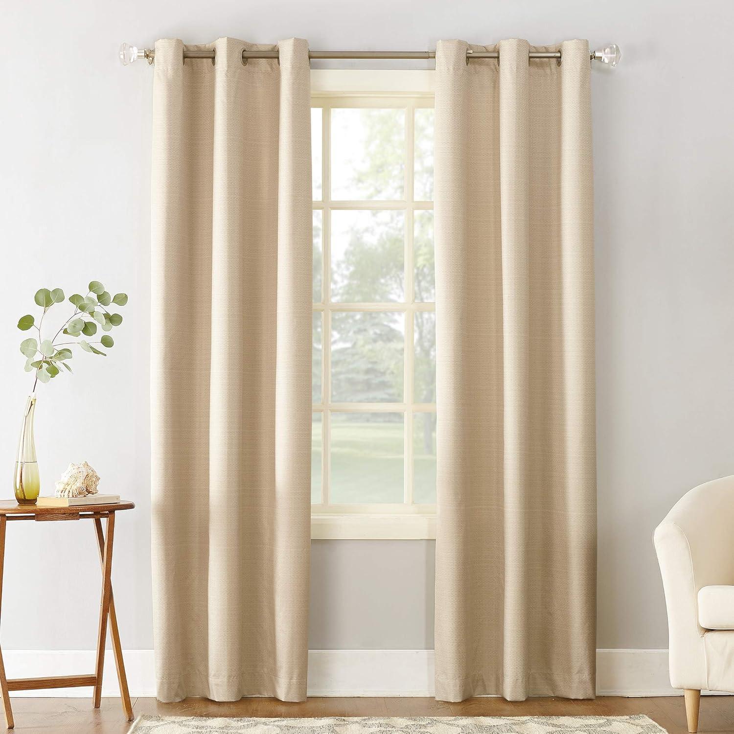 Sun Zero Cooper Panel de Cortina Opaco con Forro Térmico y Ojales de Bajo Consumo, 40"x63", Lino (Panel Nico)
