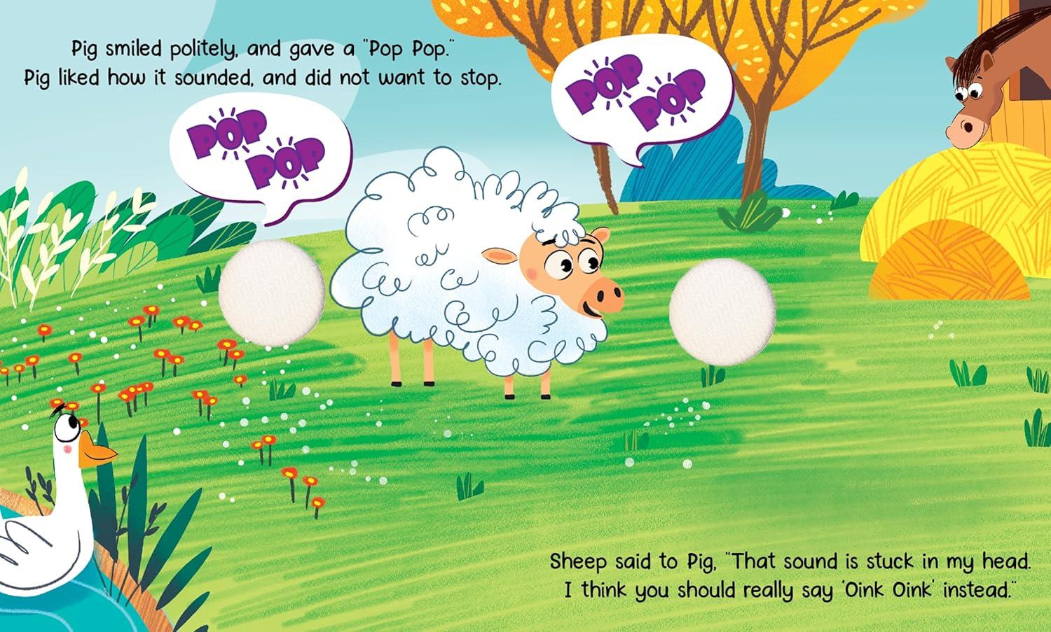 Farm Friends Pink Plush Pig Board Book for Kids