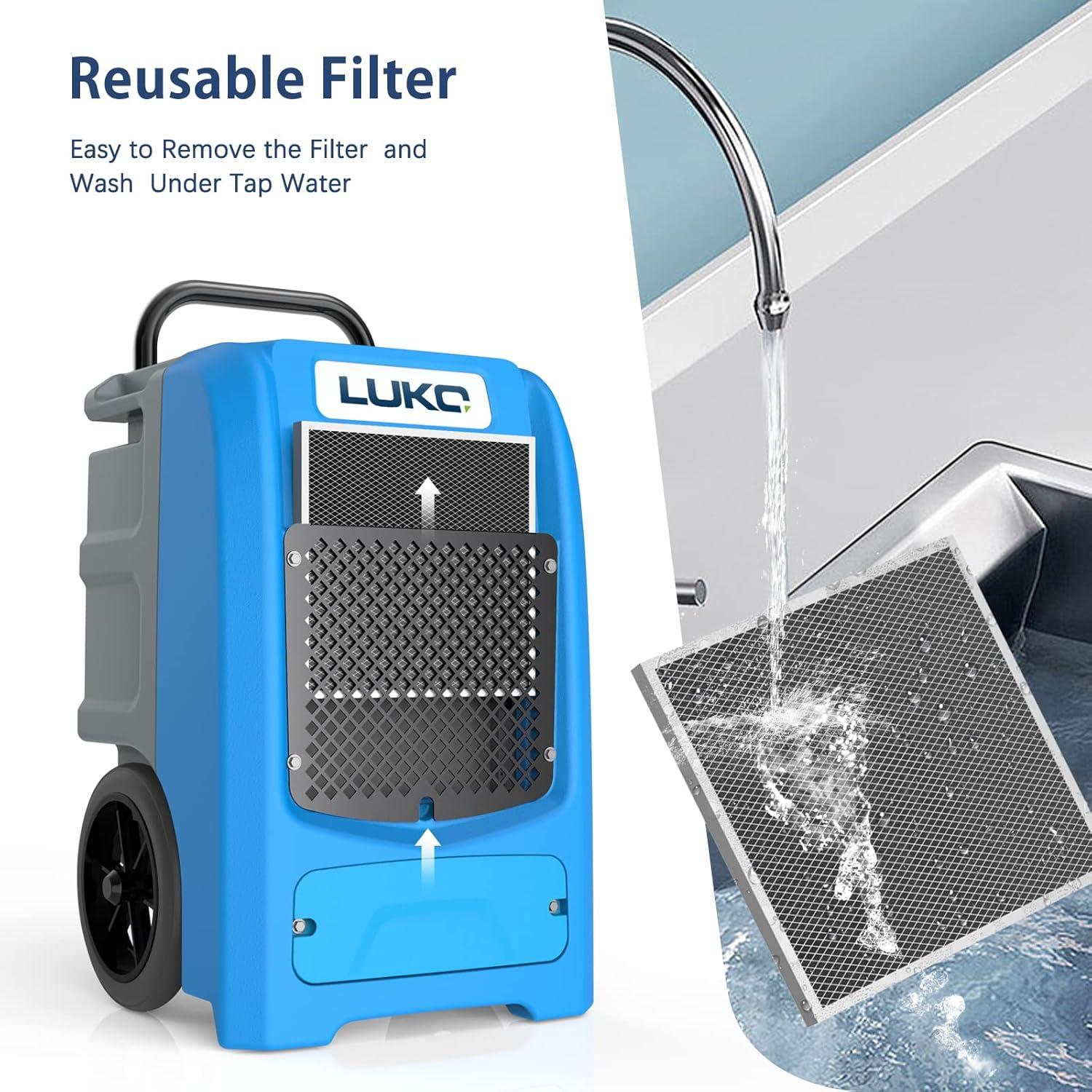 LUKO 190 Pints Blue Commercial Dehumidifier with Pump