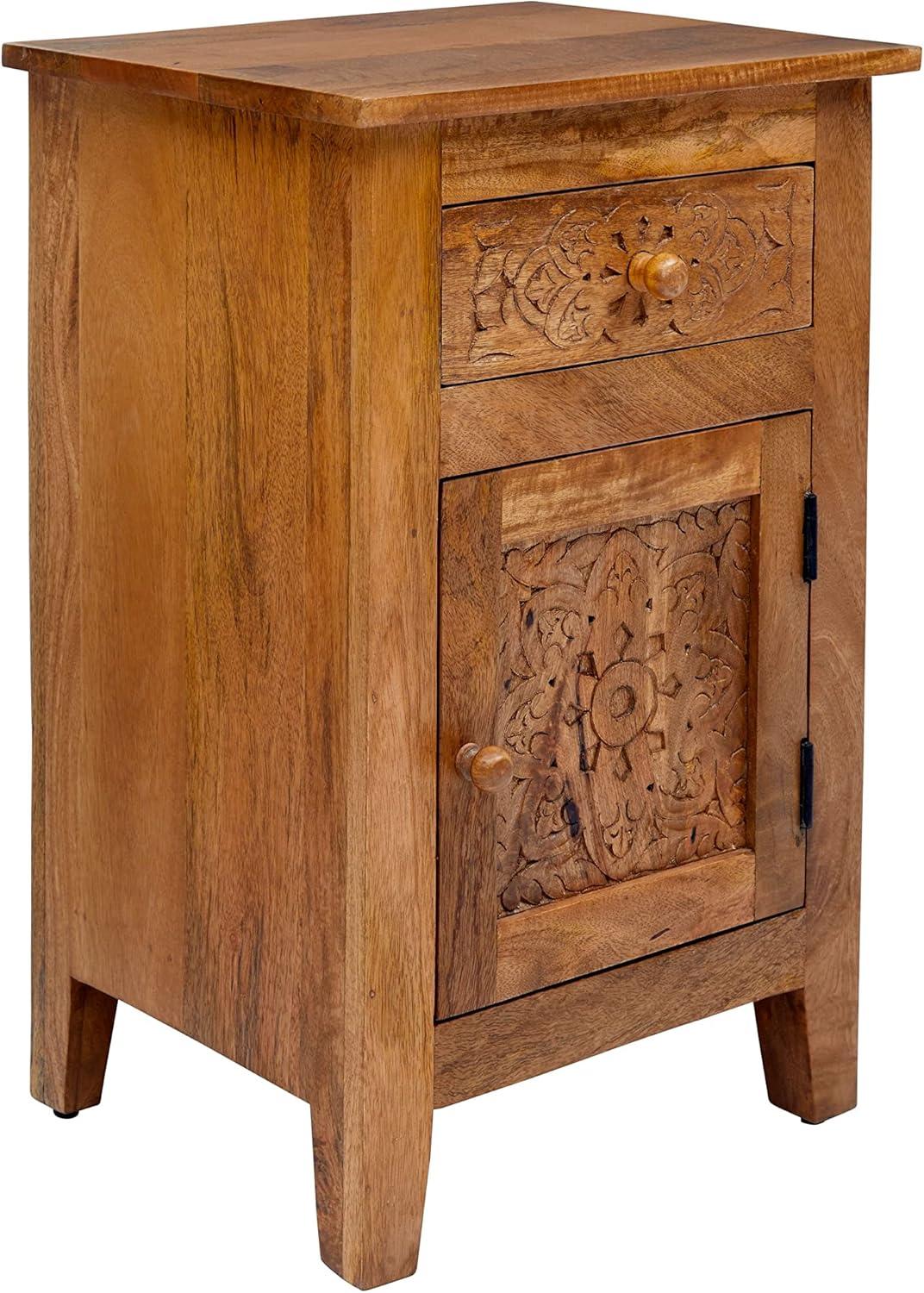 Jofran Global Archive Hand Carved Mango Wood Accent Table