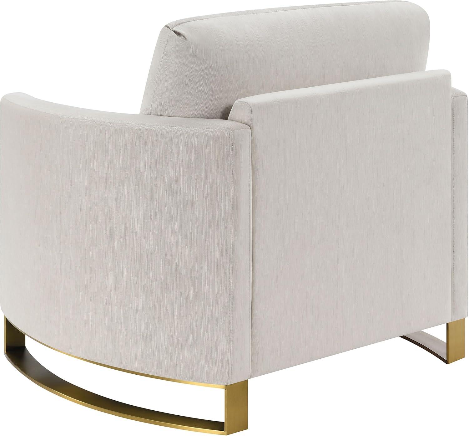 Coaster Contemporary Chenille Upholstered Arched Arms Chair in Beige