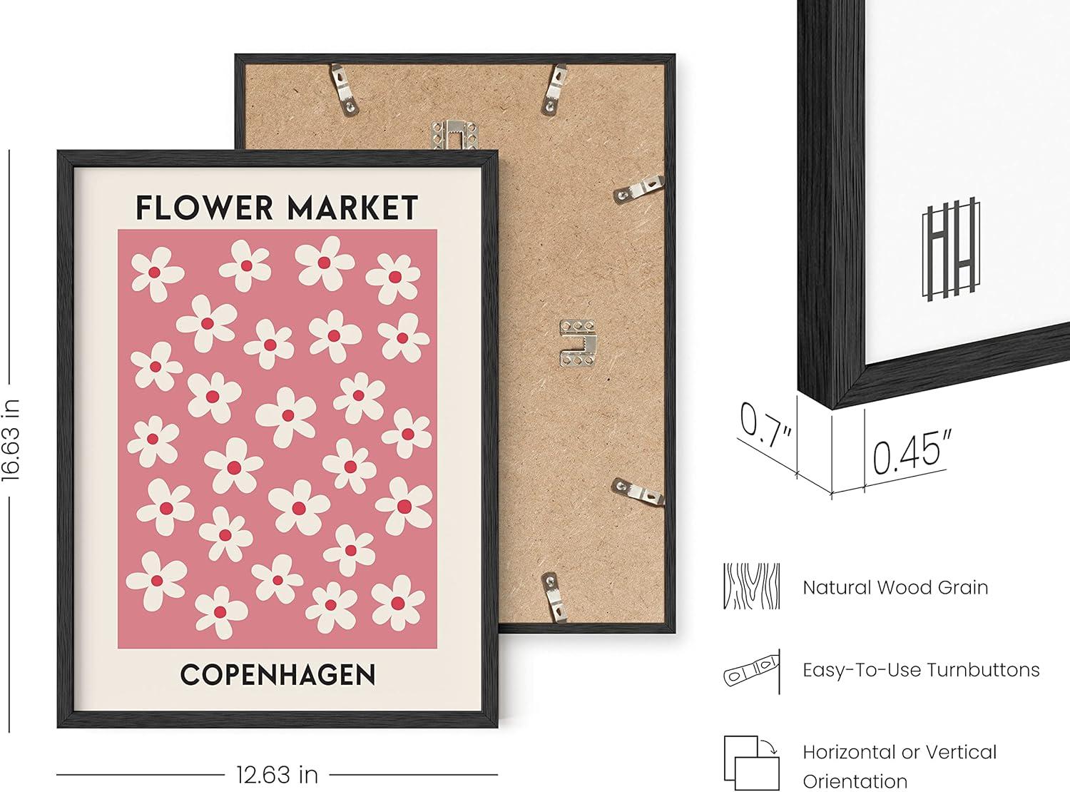 HAUS AND HUES Flower Market Wall Art, Danish Pastel Poster (12x16 Unframed) - Flowers, Prints, Wall Decor