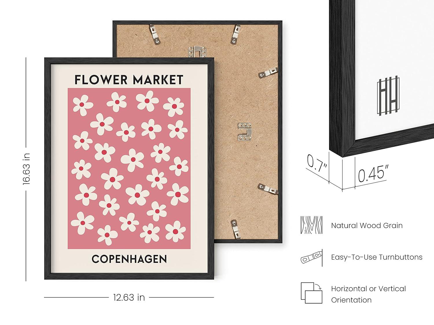 HAUS AND HUES Flower Market Wall Art, Danish Pastel Poster (12x16 Unframed) - Flowers, Prints, Wall Decor