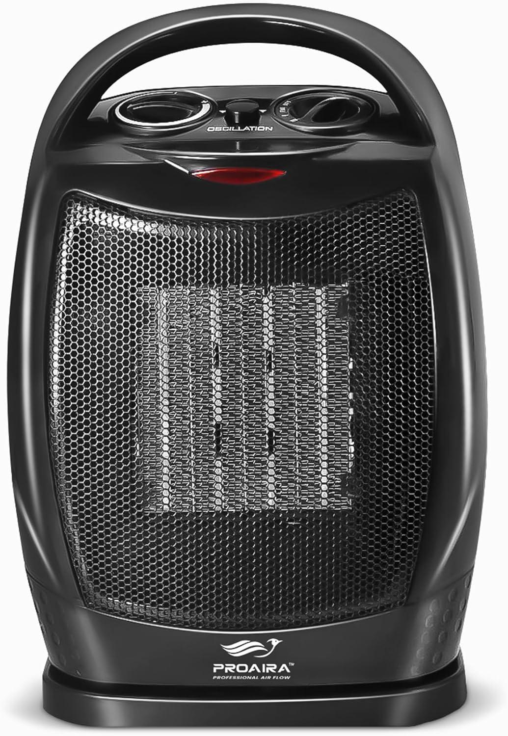 Proaira 750 Watt 5120 BTU Electric Compact Space Heater with Adjustable Thermostat