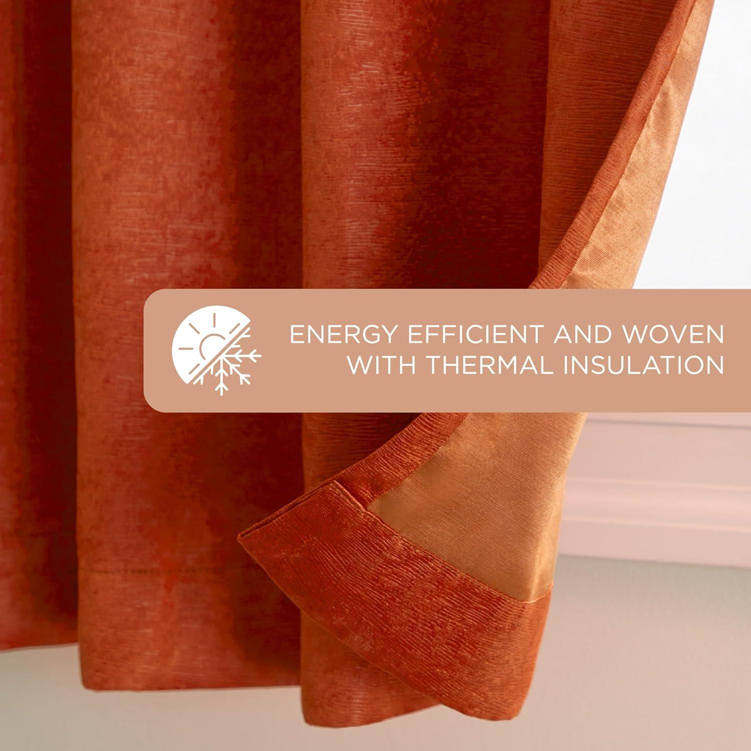 Set of 2 96"x52" Oxford Textured Sateen Thermal Room Darkening Grommet Top Window Curtain Panel Mecca Orange - Exclusive Home