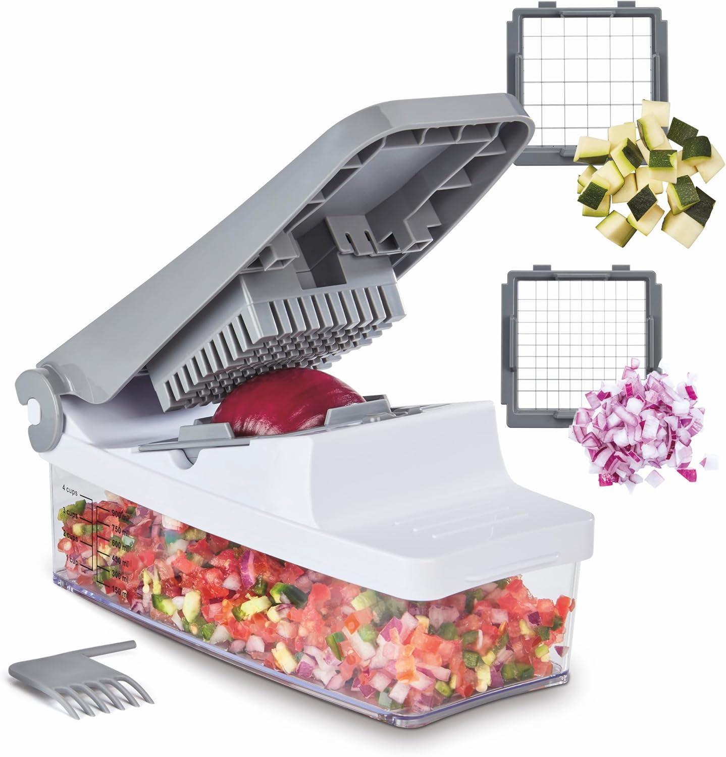 Cuisinart Fruit and Vegetable Box Chopper: Manual Food Chopper with Stainless Steel Blades, Nonslip Base, Dishwasher-Safe