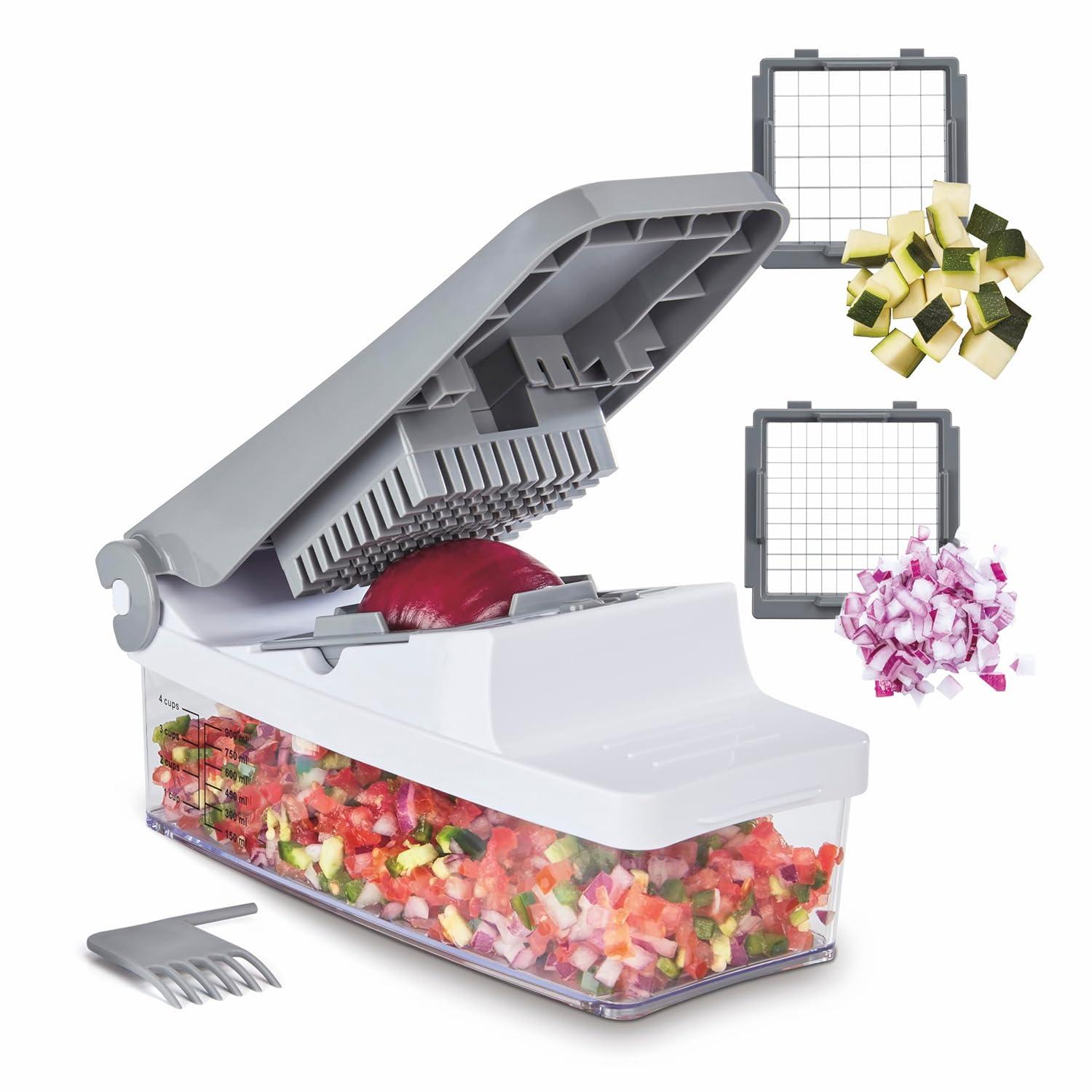 Cuisinart Fruit and Vegetable Box Chopper: Manual Food Chopper with Stainless Steel Blades, Nonslip Base, Dishwasher-Safe