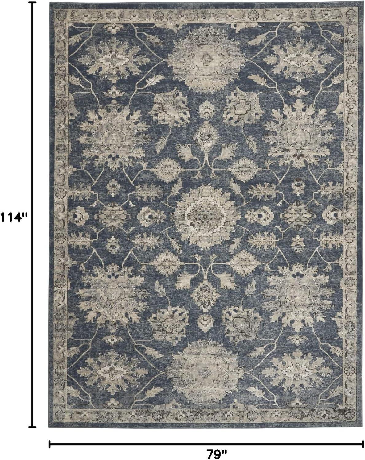 Nourison Concerto Floral Blue/Beige 6'7" x 9'6" Area Rug, (7x10)