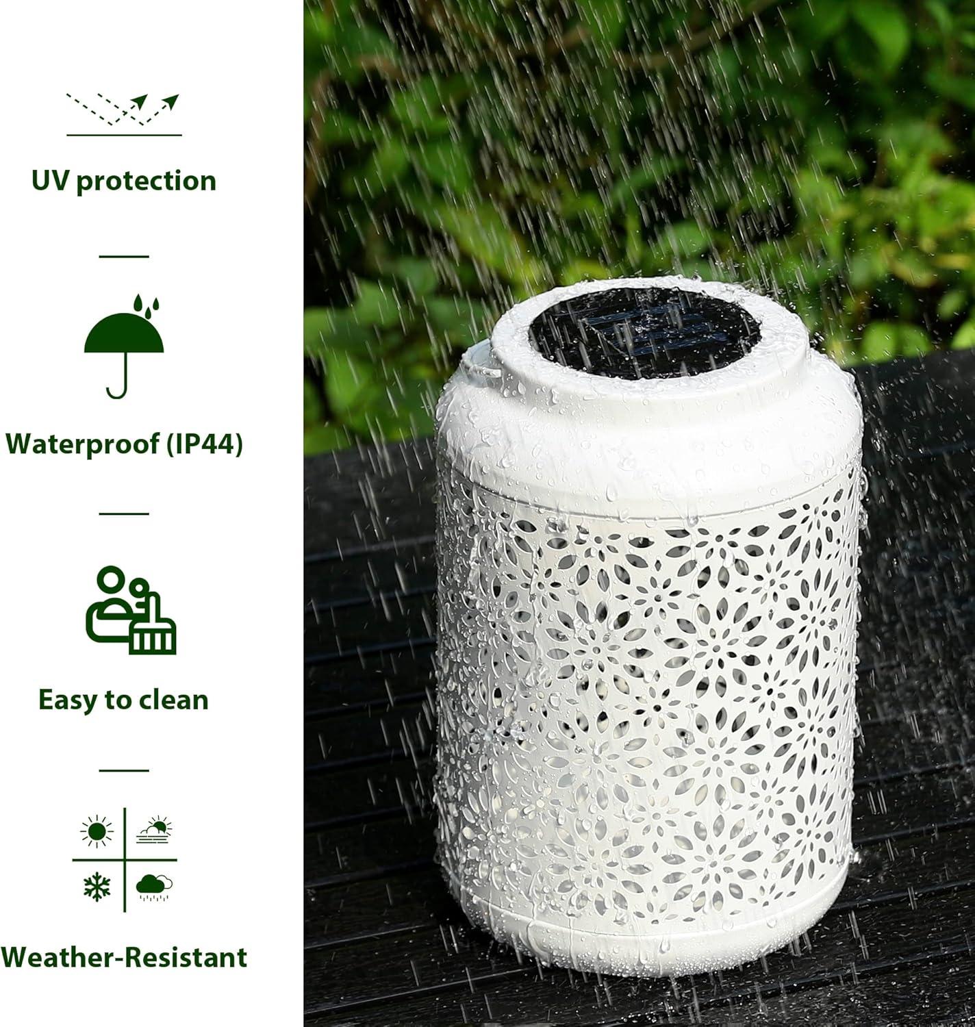 8.75" H Metal Wire Solar Powered Outdoor Hanging Lantern