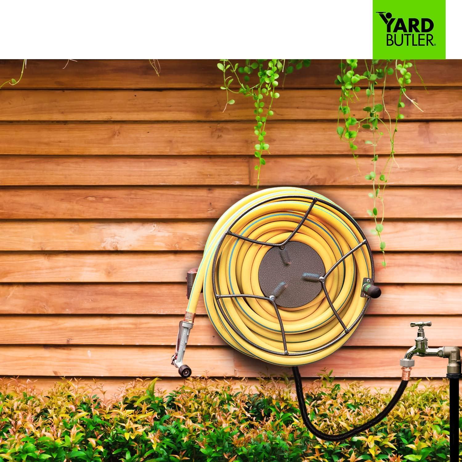 Yard Butler Garden Steel Wall Mounted Swivel Hose Reel