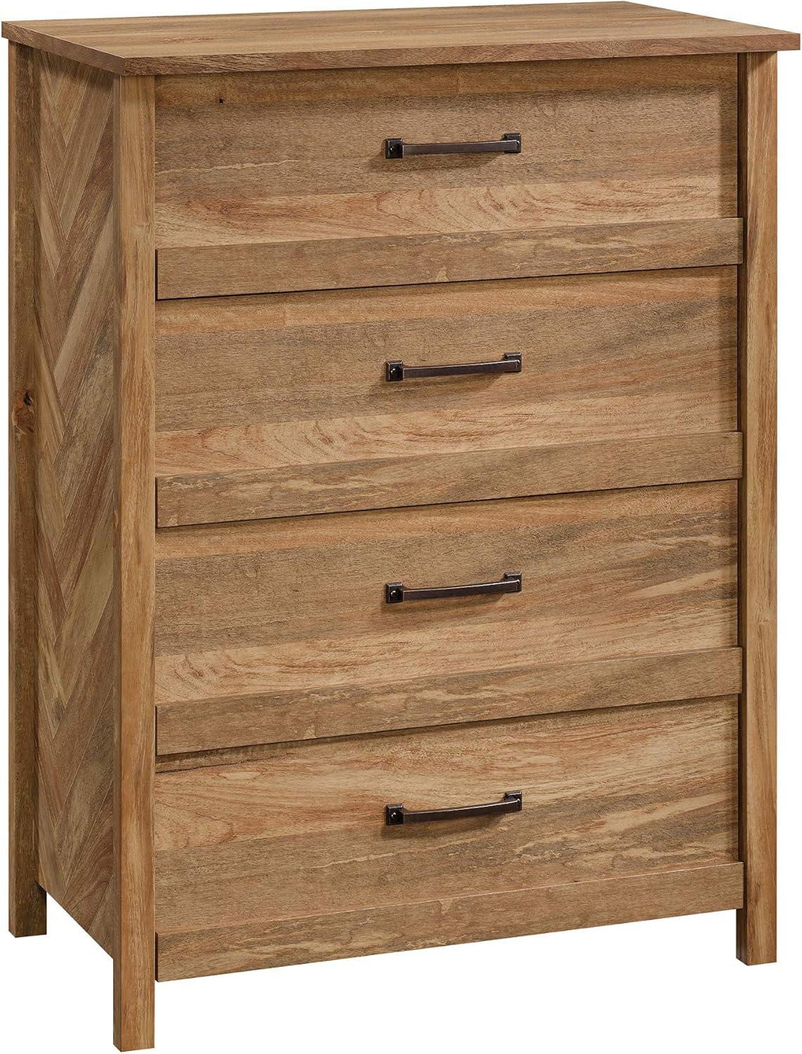 Cannery Bridge 4 Drawer Chest Sindoori Mango - Sauder: Mid-Century Modern Storage, Wood Composite, No Tools Assembly