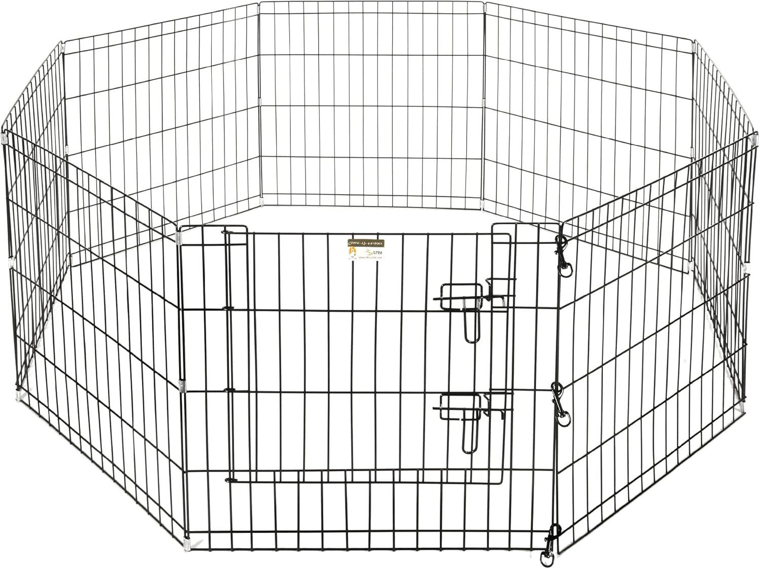 Puppy Playpen ? Foldable Metal Exercise Enclosure ? Eight 24x24-Inch Panels ? Indoor/Outdo