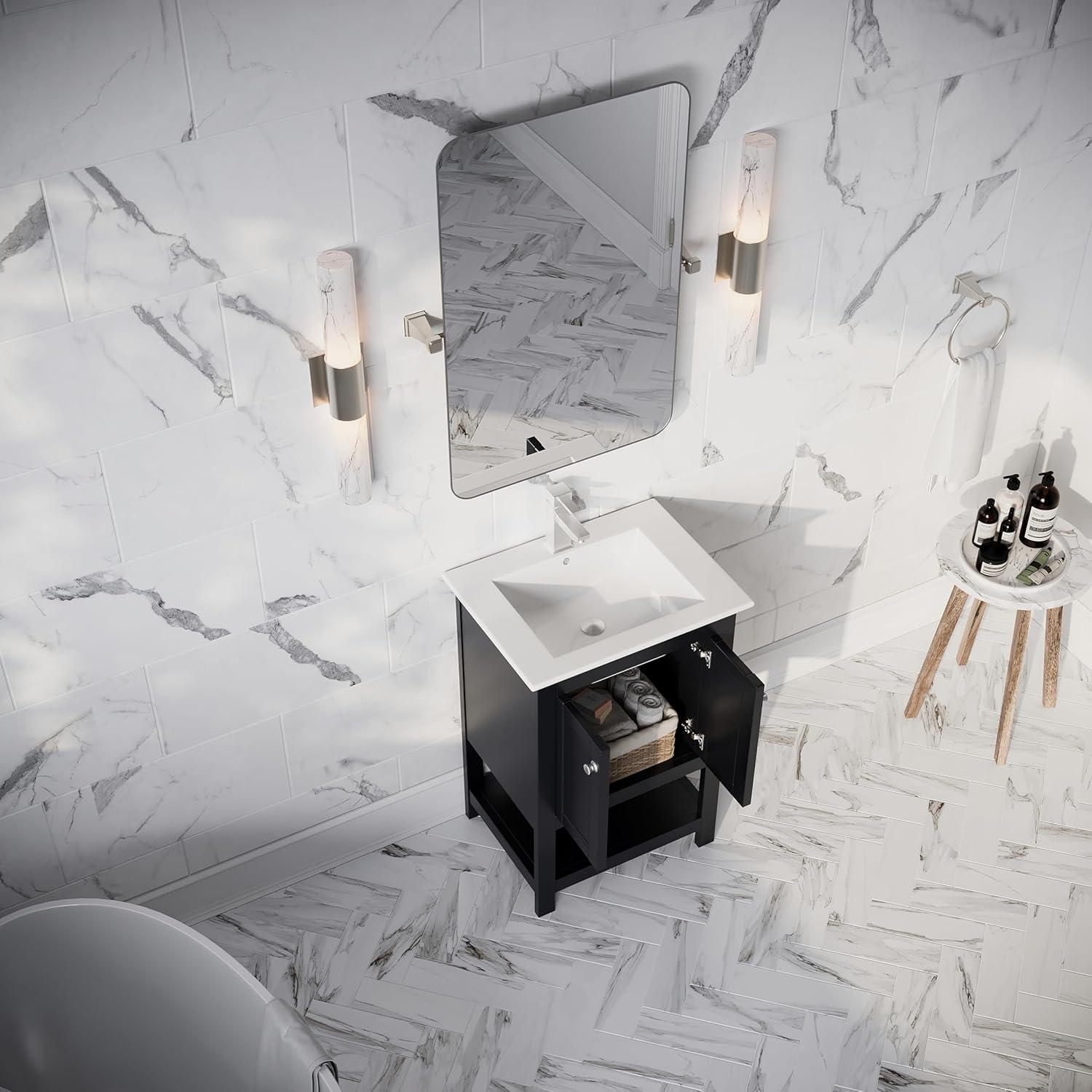 Manchester 24" Freestanding Single Sink Bathroom Vanity with Integrated Sink (Faucet Not Included)