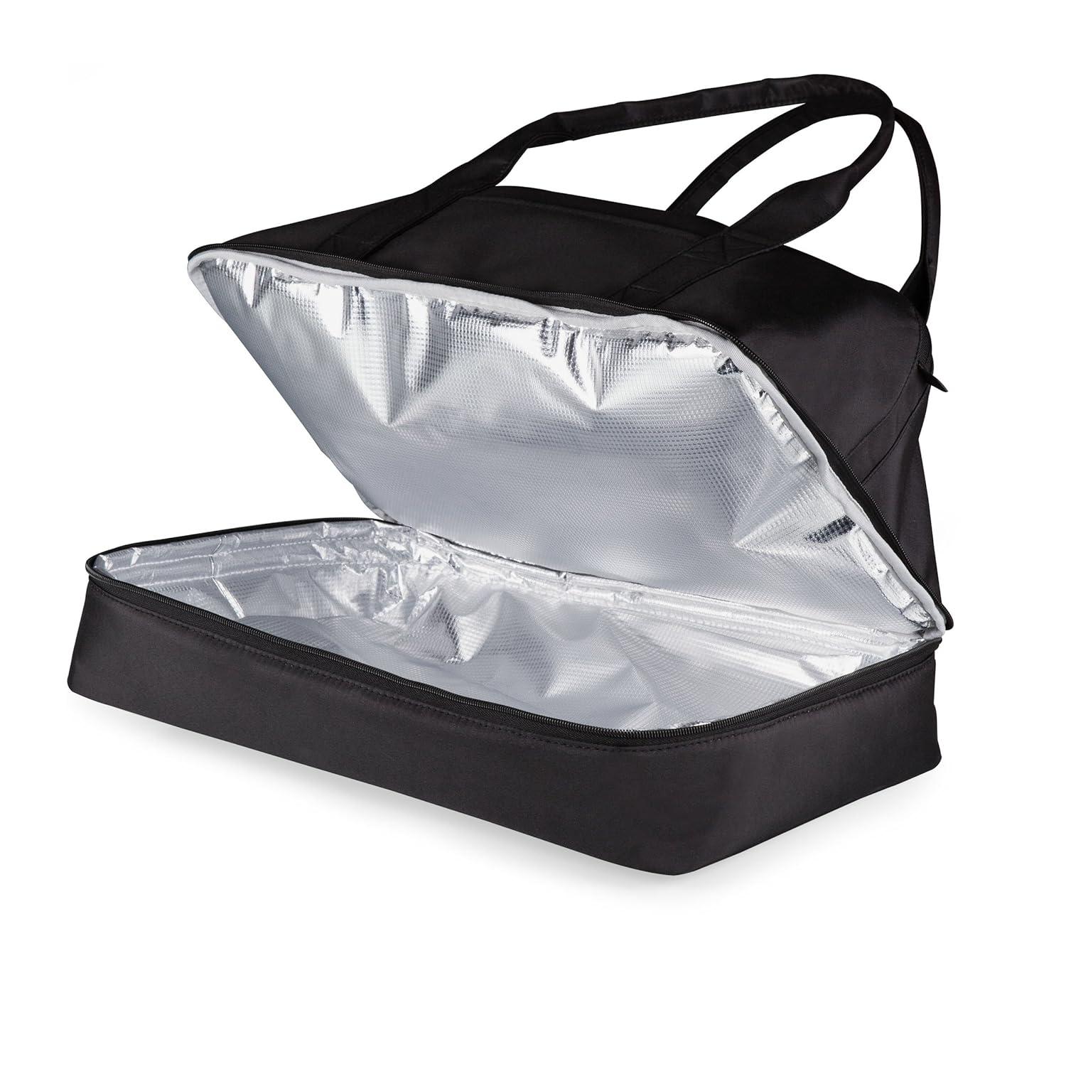 Black Polyester Insulated Rectangle Casserole Carrier Bag