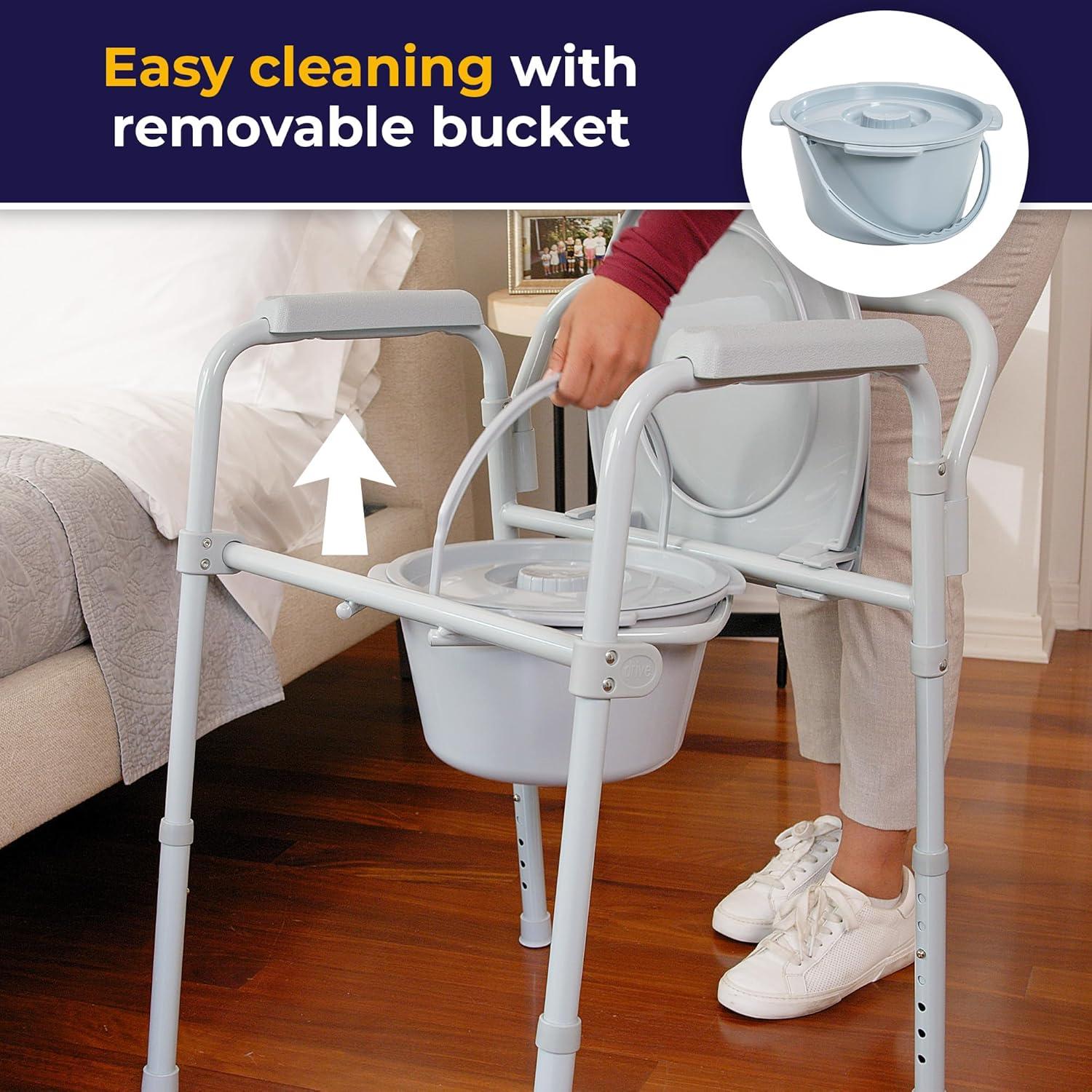 Drive Medical Steel Folding Bedside Commode
