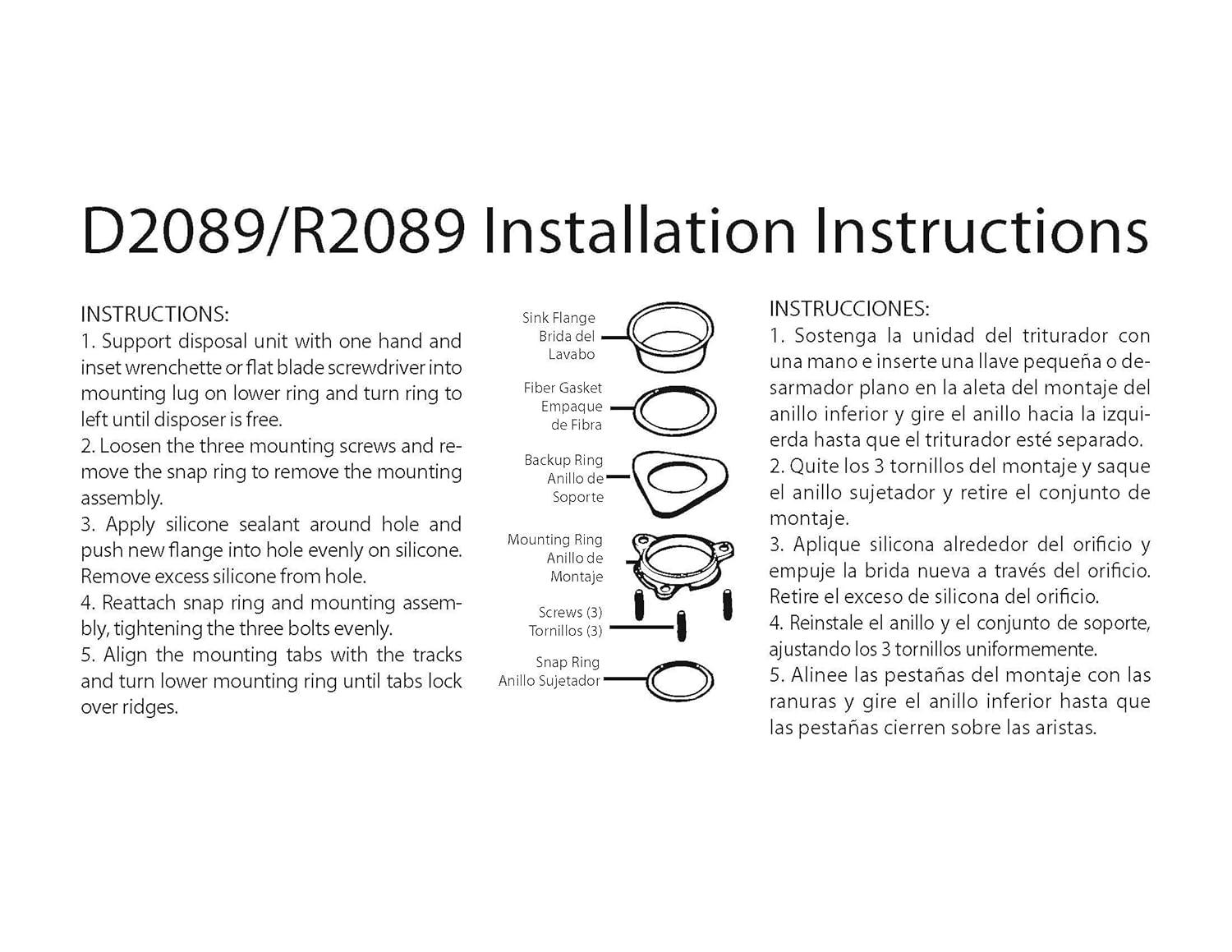 4-1/4" Standard Kitchen Sink Waste Disposal Flange