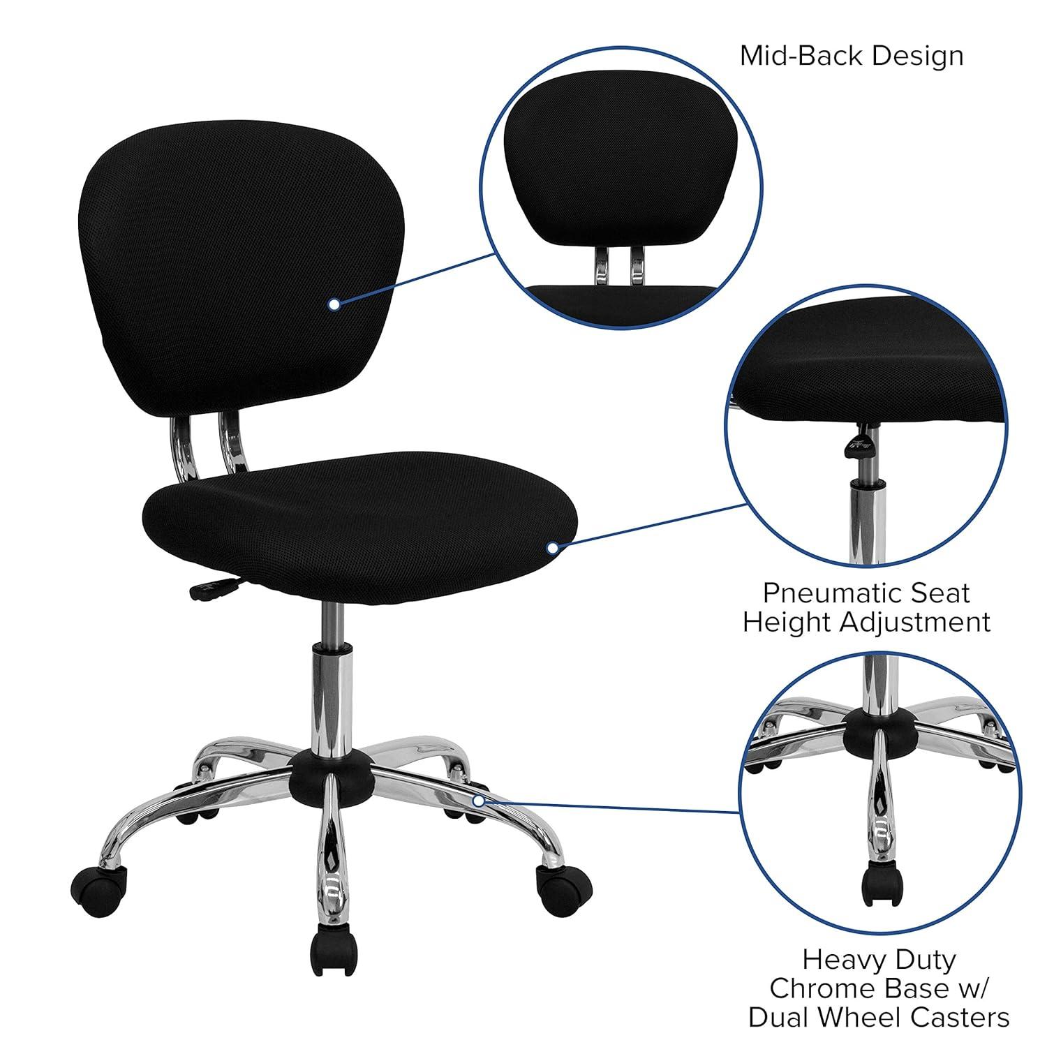 Flash Furniture Beverly Mid-Back Swivel Mesh Office Chair with Padded Seat by Flash Furniture (Set of 2)