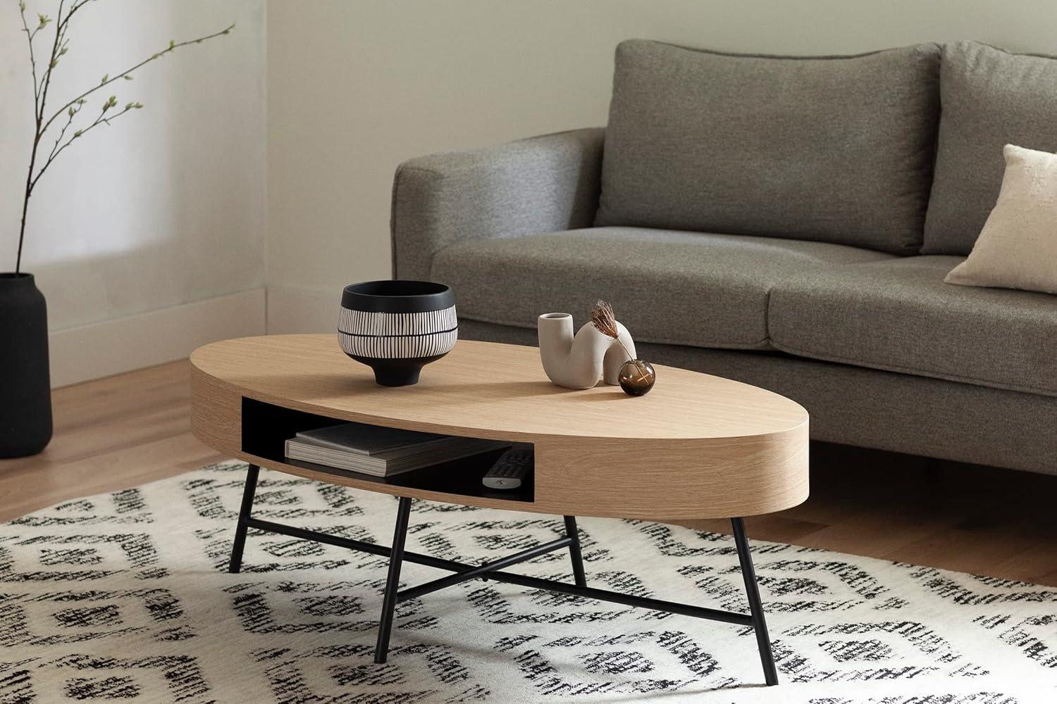 Mezzy Oval Coffee Table Natural Acacia