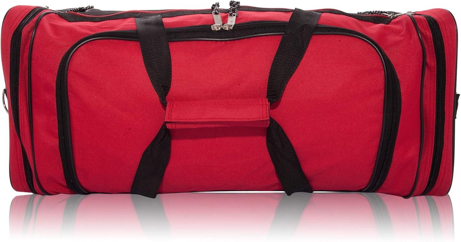 DALIX 25" Extra Large Vacation Travel Duffle Bag in Red and Black