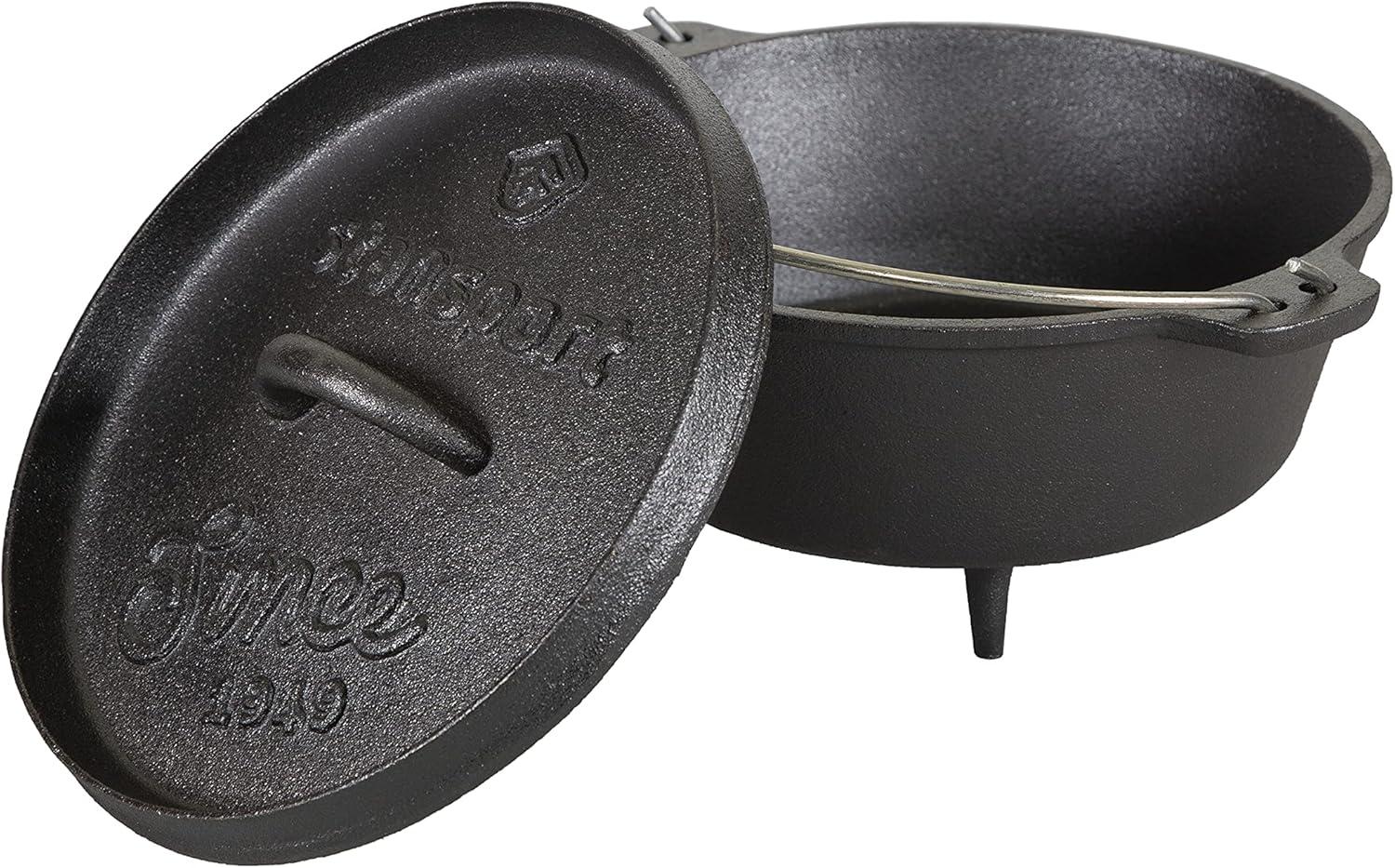 Stansport Preseasoned Cast Iron Dutch Oven with Legs