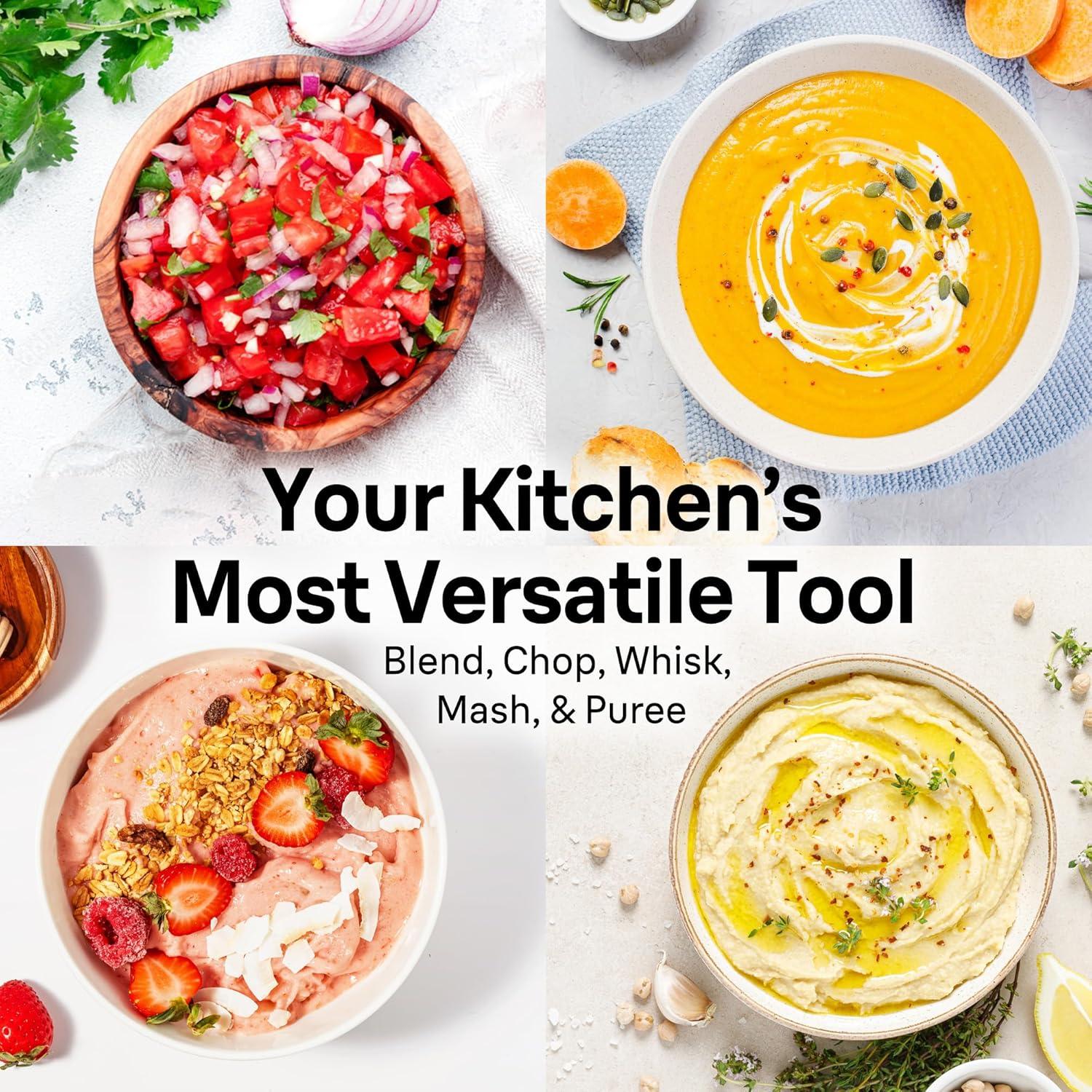 Braun Braun MultiQuick 7 Smart-Speed Hand Blender with 500 Watts of Power, Whisk, Masher, and 6-Cup Food Processor