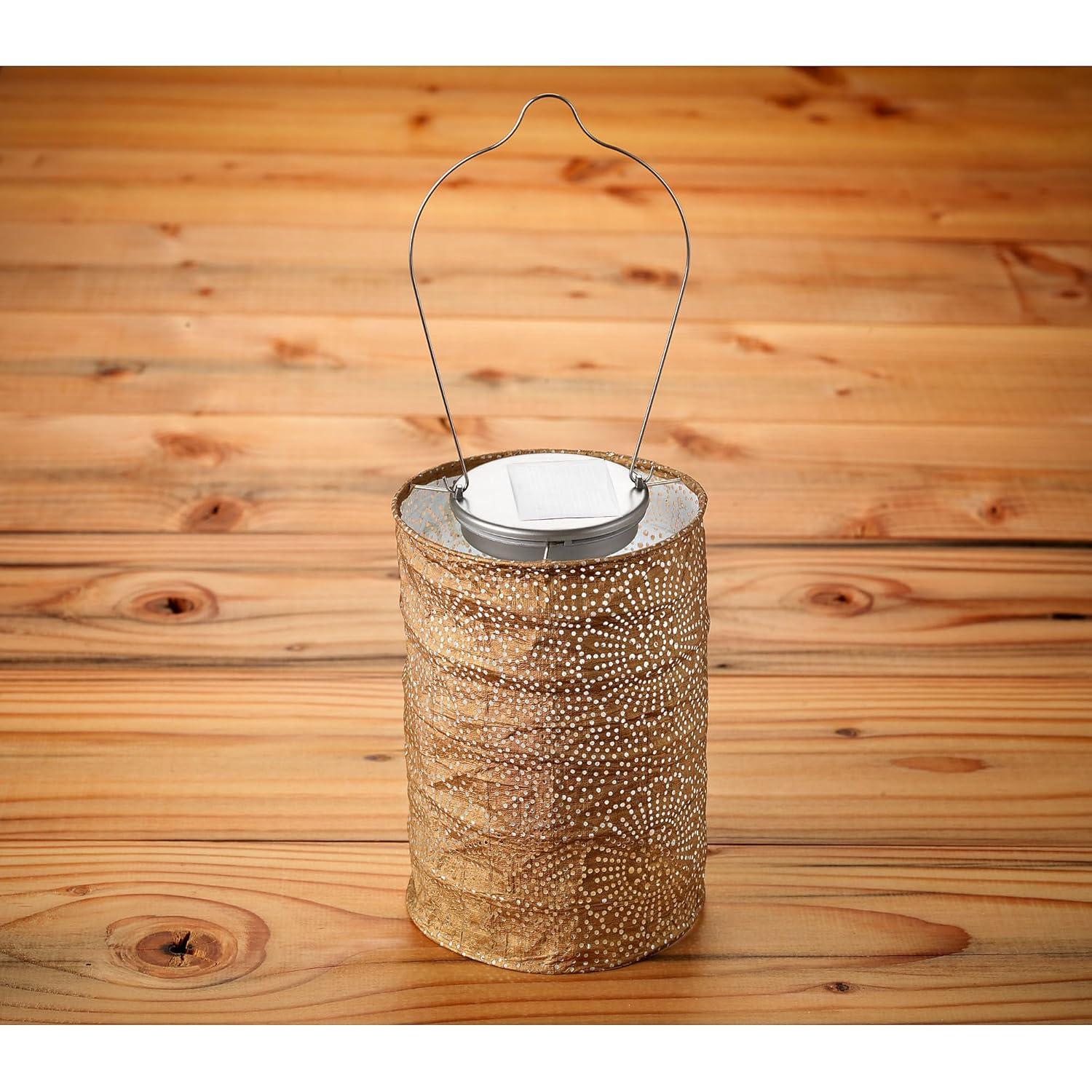 Bronze Winter Glow Solar LED Lantern - Tabletop & Hanging