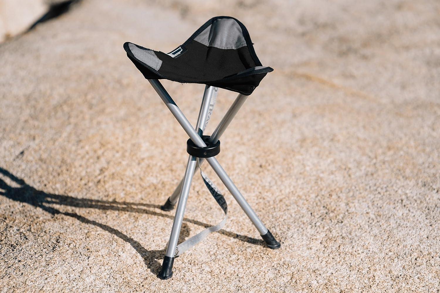 TravelChair Slacker Camping Chair with Adjustable Carry Strap, Black