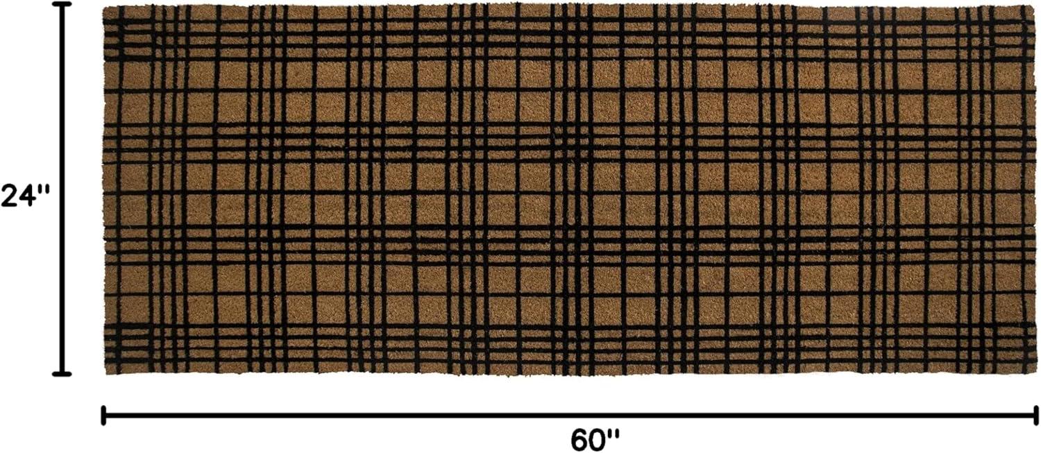 Fine Plaid Coir Outdoor Doormat, 24" x 60"