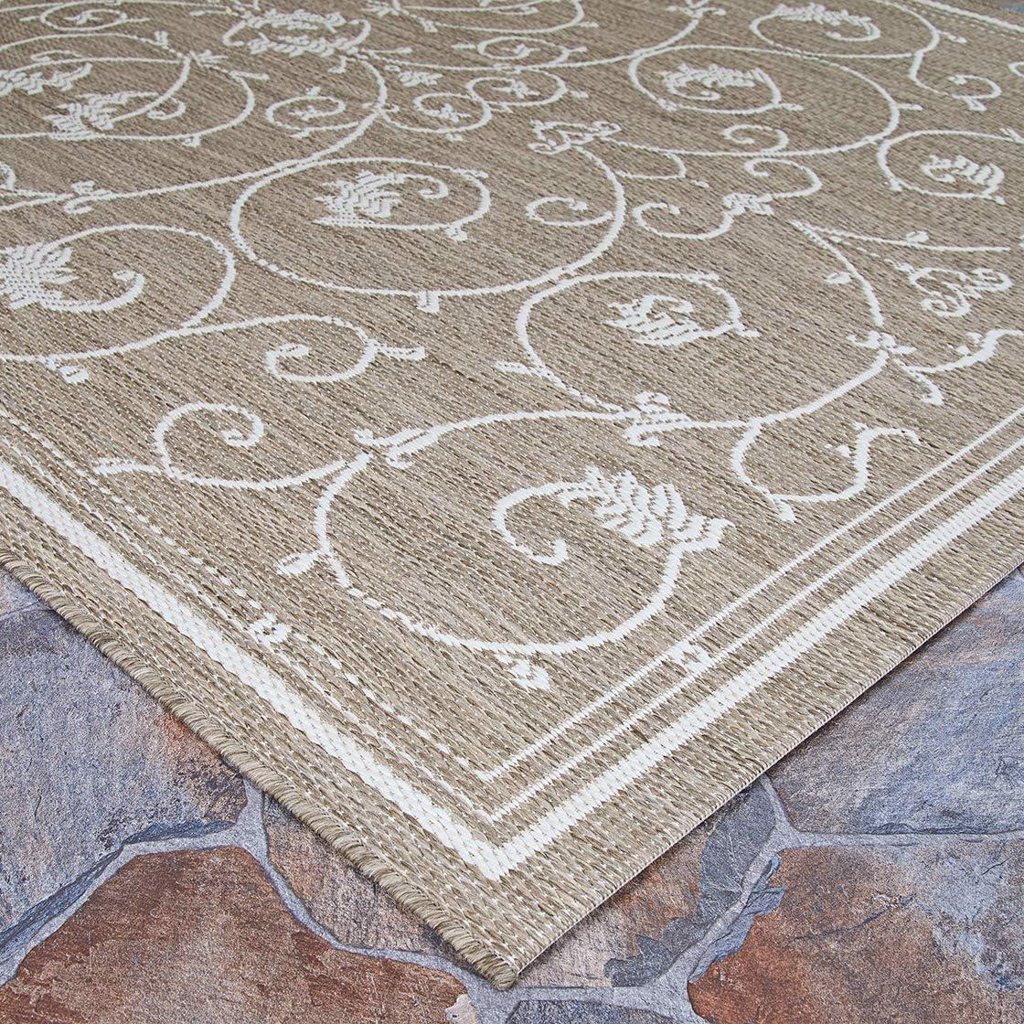 Couristan Recife Veranda Indoor / Outdoor Area Rug, Champagne- Taupe, 2' x 3'7"