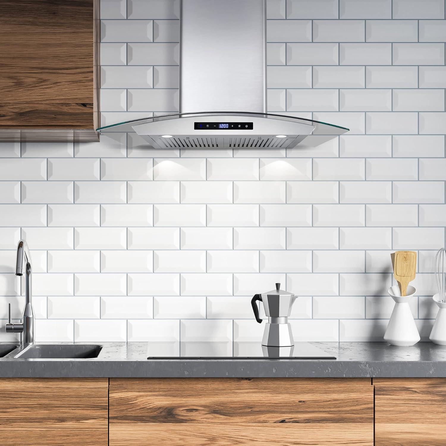 30-Inch Stainless Steel Wall Mount Range Hood with Touch Controls