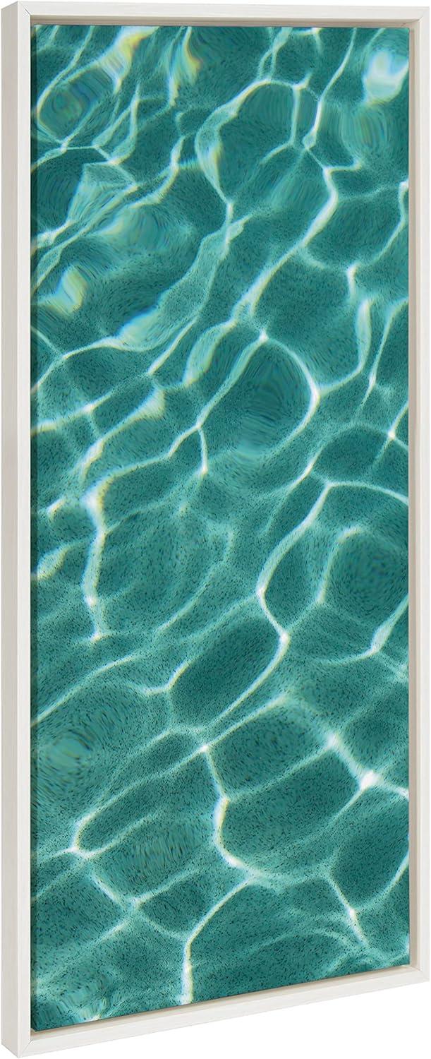 18" x 40" Sylvie Pool Days Framed Canvas by Rachel Bolgov - Kate & Laurel: Nautical Beach Art, Coastal Decor