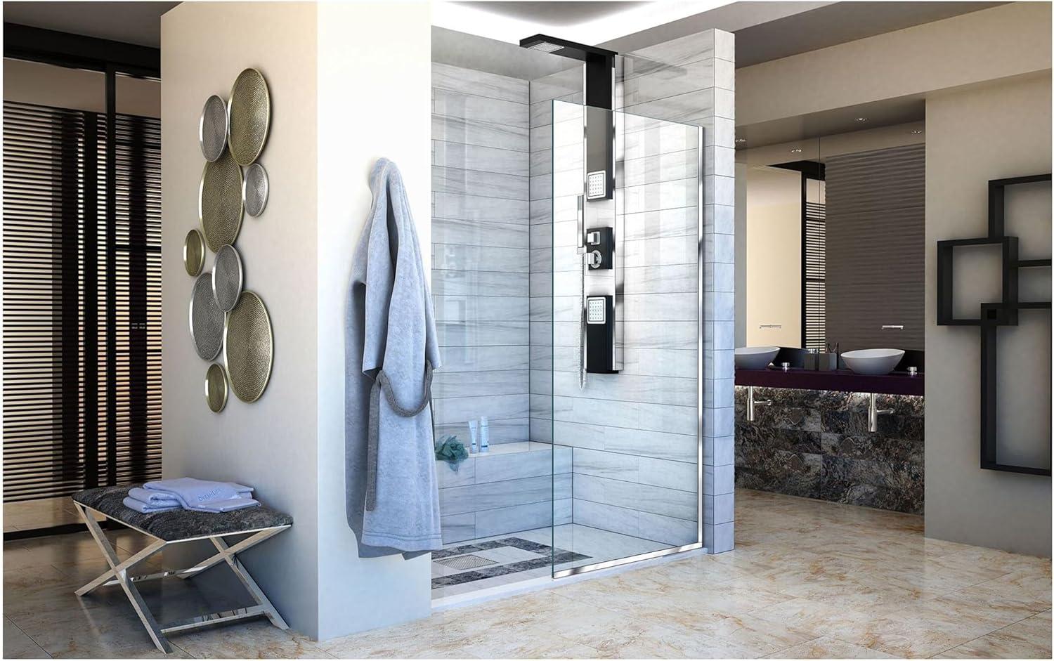 Linea 34" W x 72" H Frameless Fixed Glass Panel