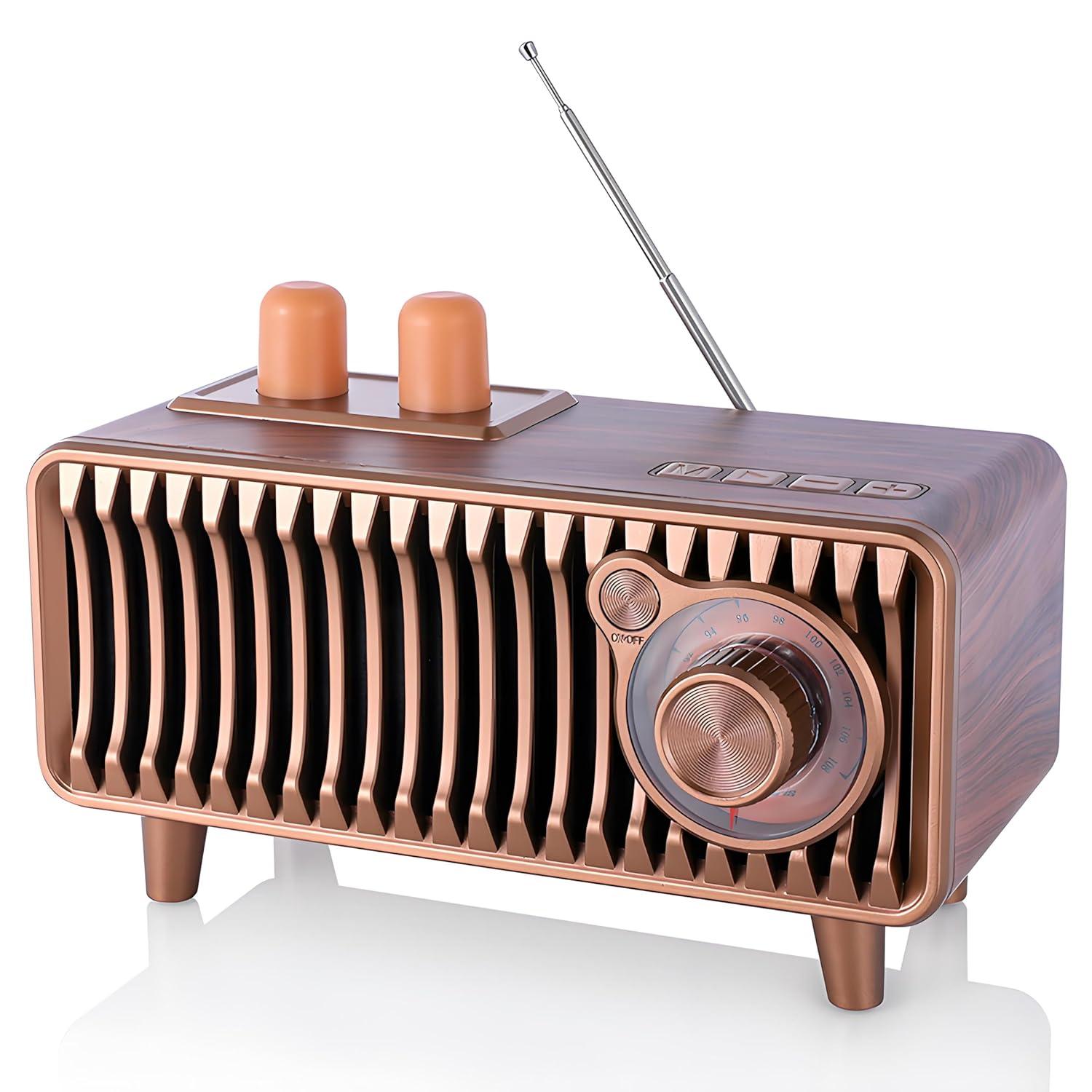 Retro Bluetooth Speaker, Vintage Radio Walnut Wood Rotary FM Radio 20W Dual Speakers Stereo,with U Disk/TF Card/Aux Music Player Function,Portable Wireless Speakers for Home, Office Decor